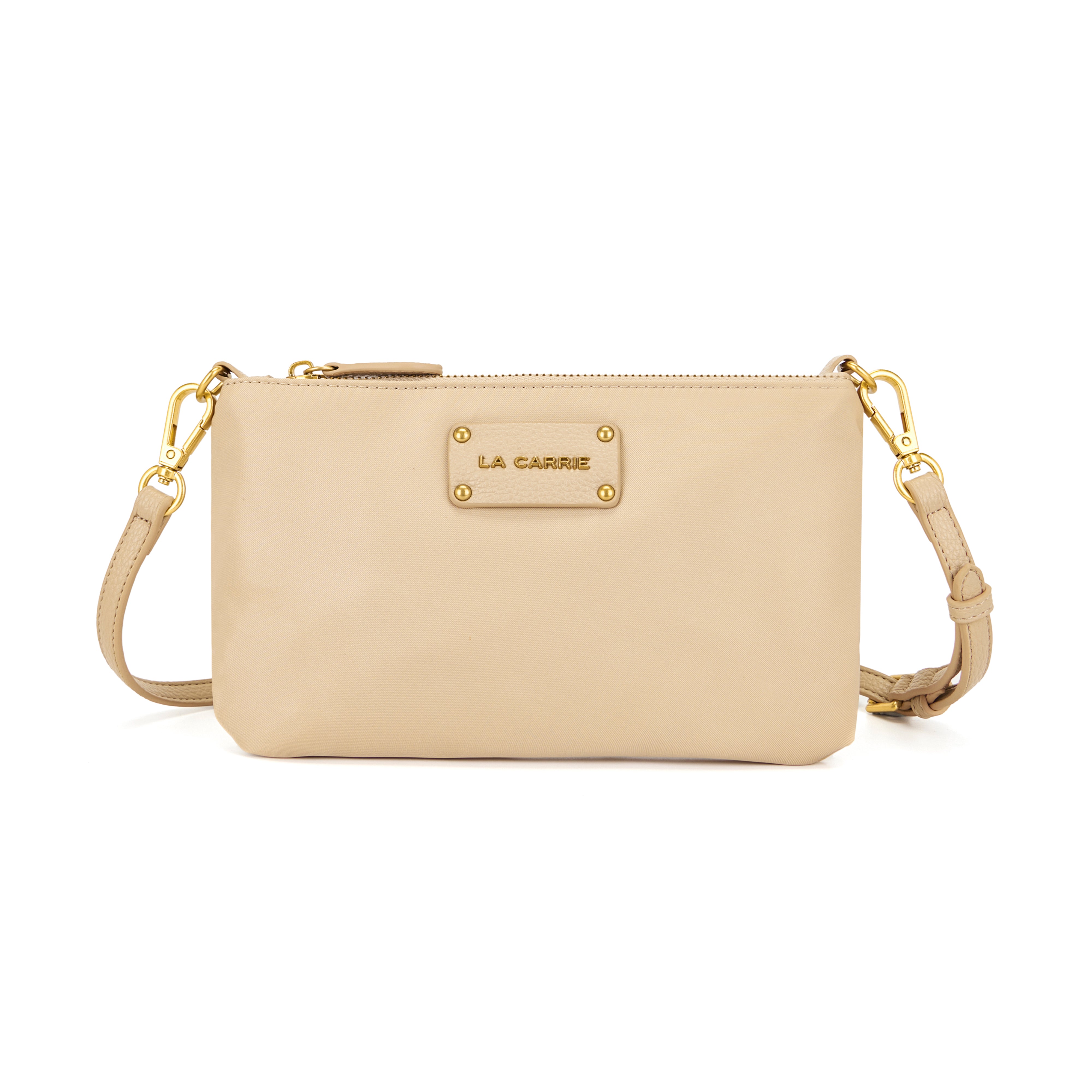 La Carrie In&Out pochette beige nylon 24 cm