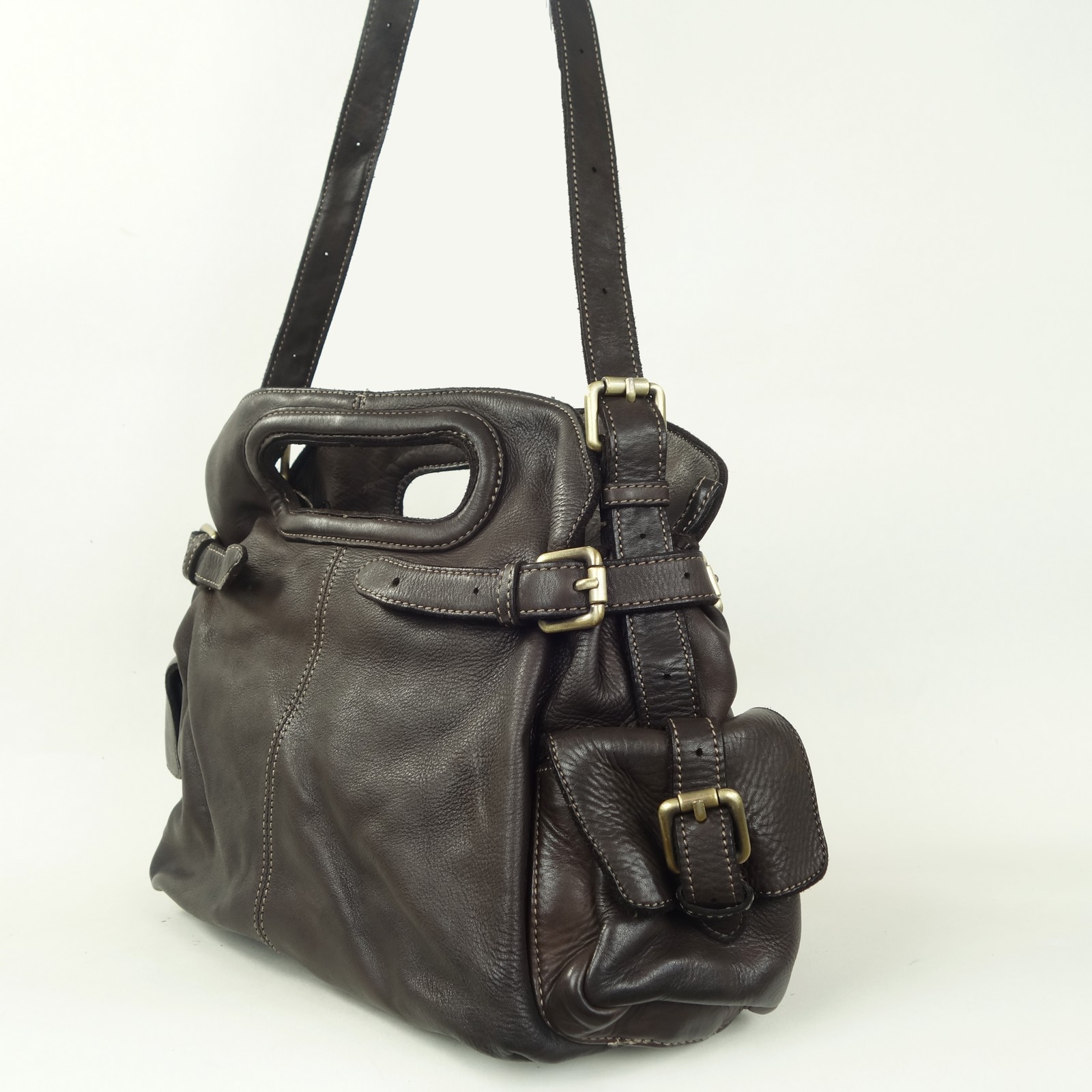 Collection Esprit Cuir Tina sac épaule cuir brun vintage