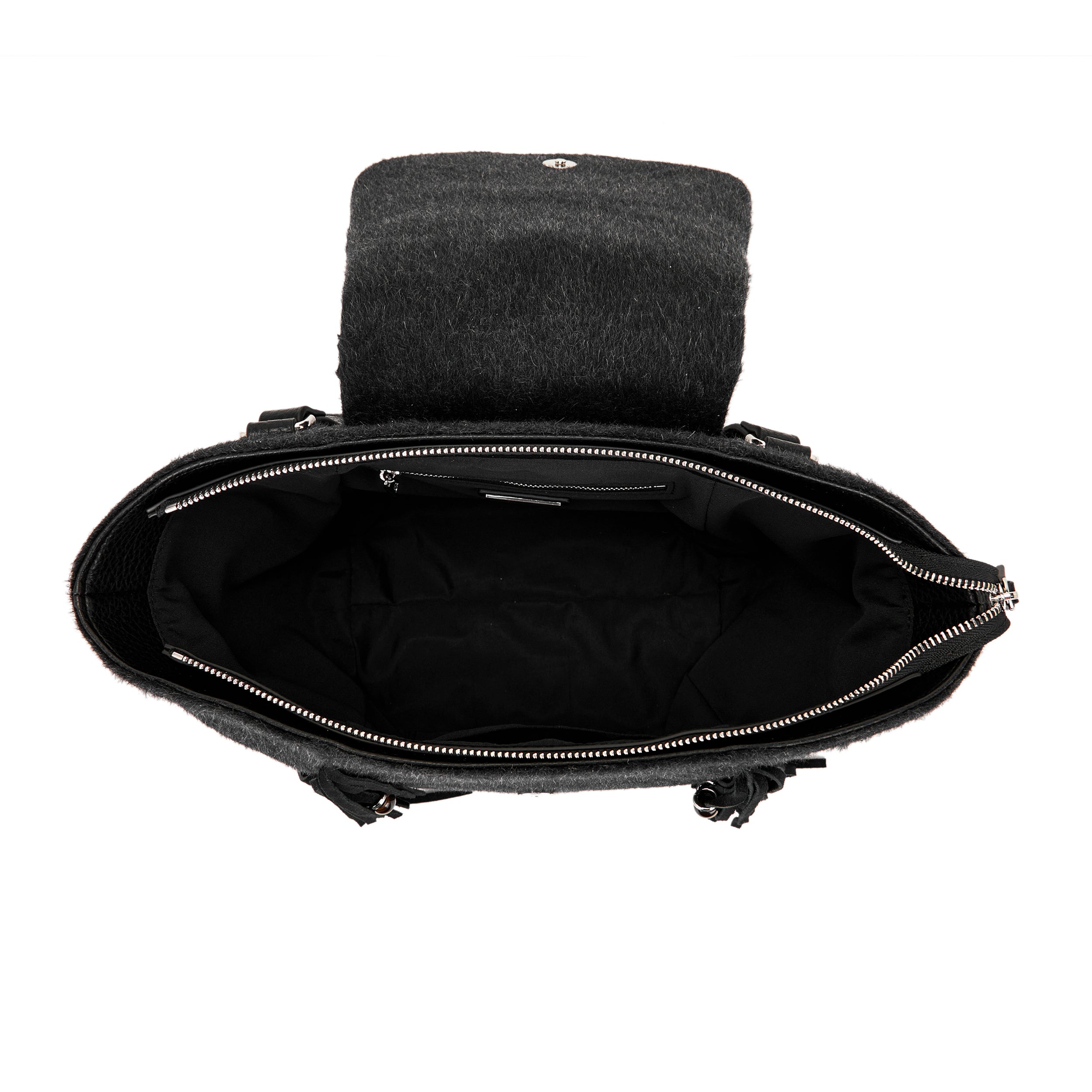 La Carrie Sarner sac shopping noir franges