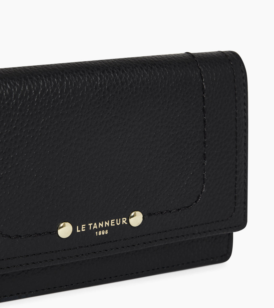 Le Tanneur Ella porte-cartes cuir grainé noir anti-RFID