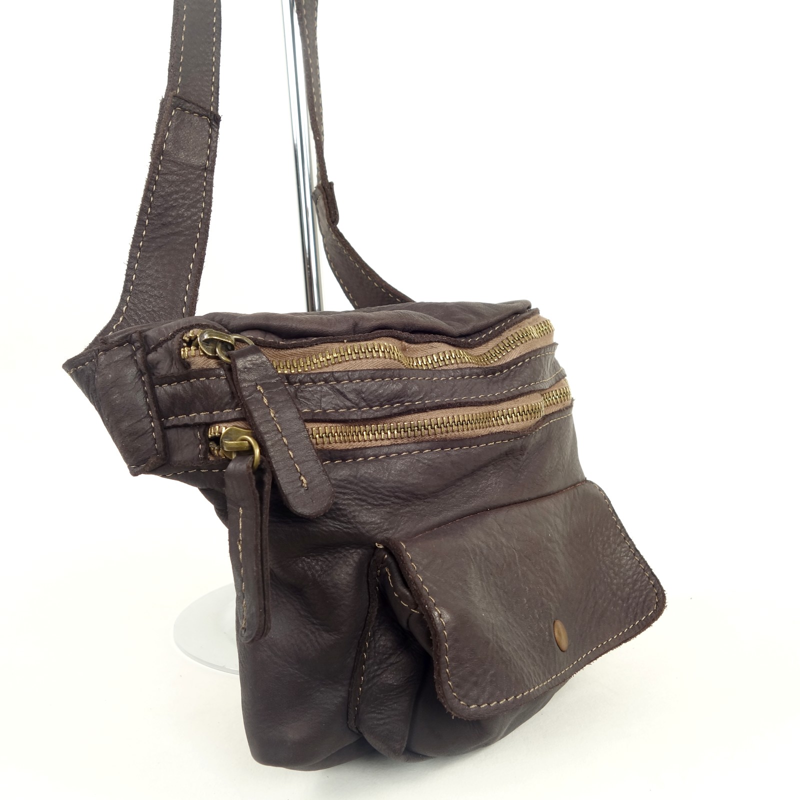 Collection Esprit Cuir Jimy besace cuir marron vintage homme