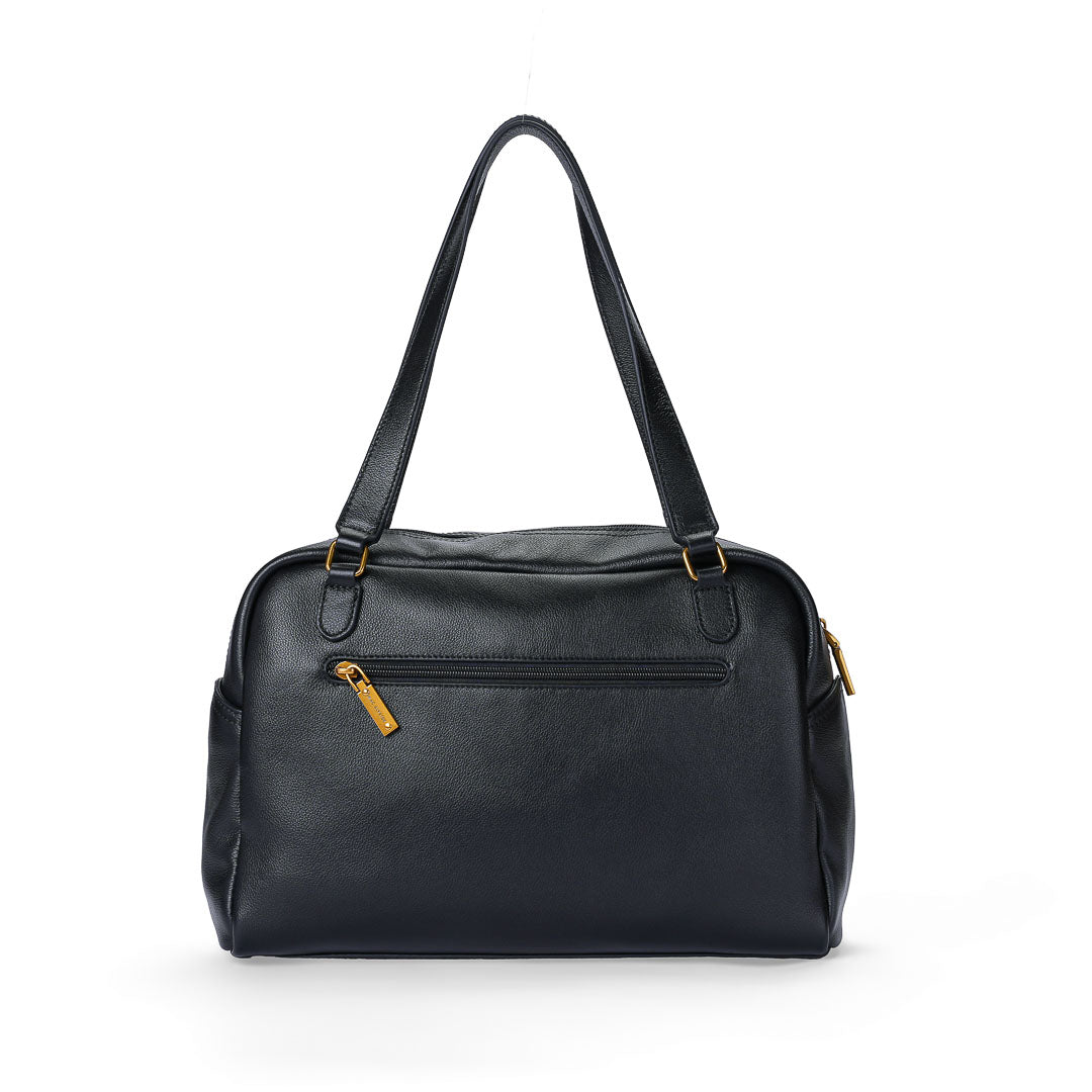 MAC ALYSTER CANELLE grand sac main cuir Daim Noir