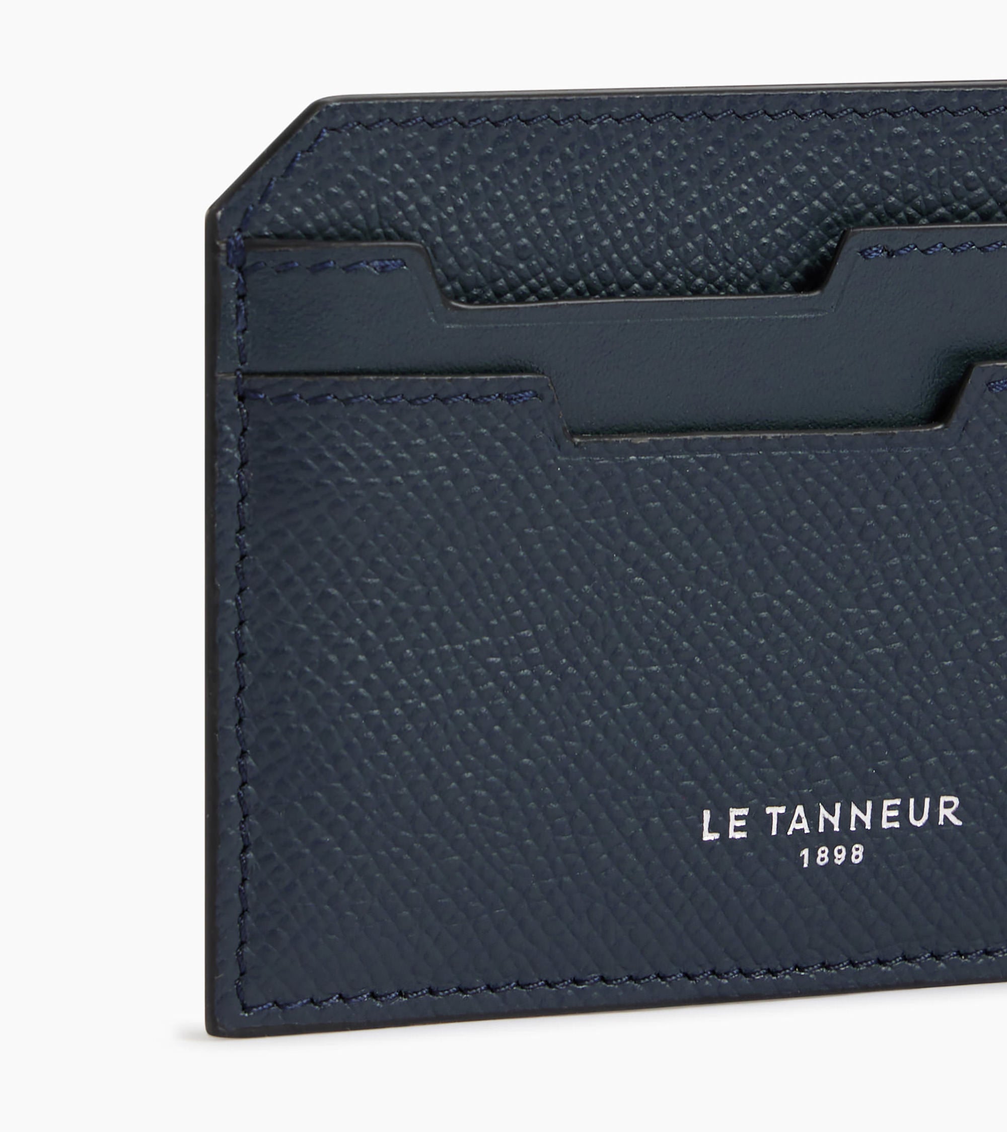 Le Tanneur Gaston porte-cartes cuir grain croisé Crépuscule RFID