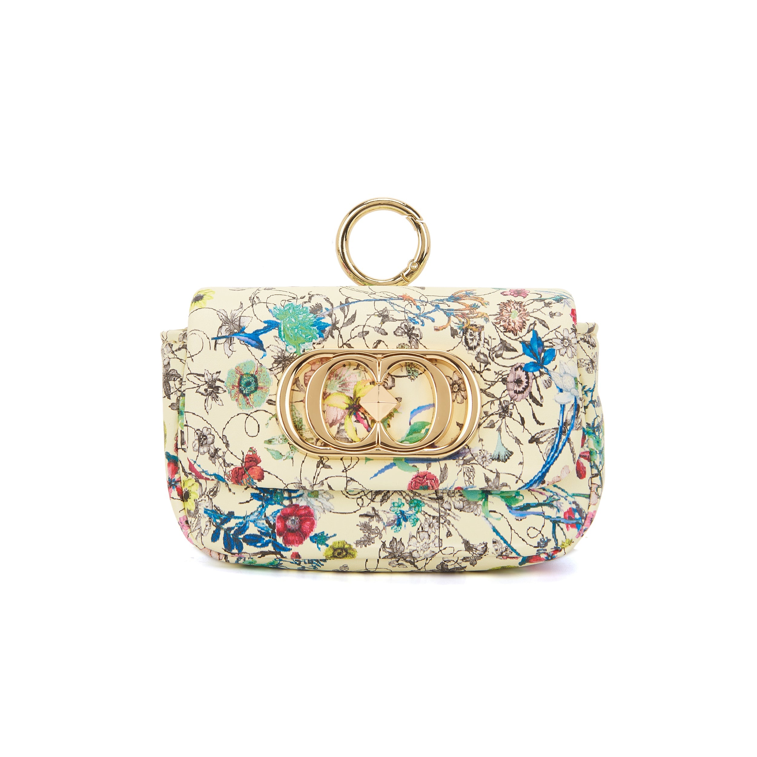 La Carrie Charm breloque mini-sac beige 11x4x7 PU logo