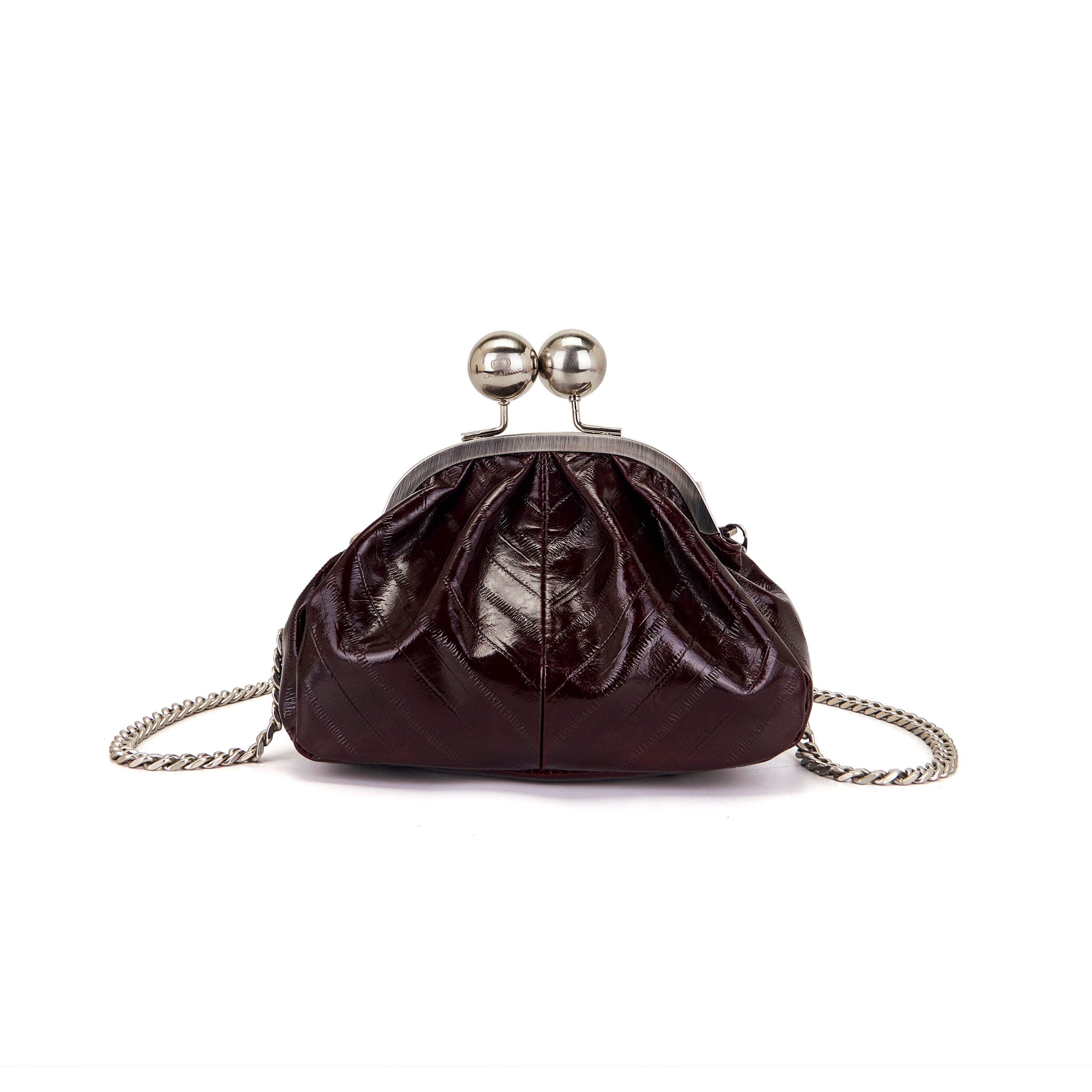 La Carrie Bag Capsule sac bandouliere cuir bordeaux 25x8x14