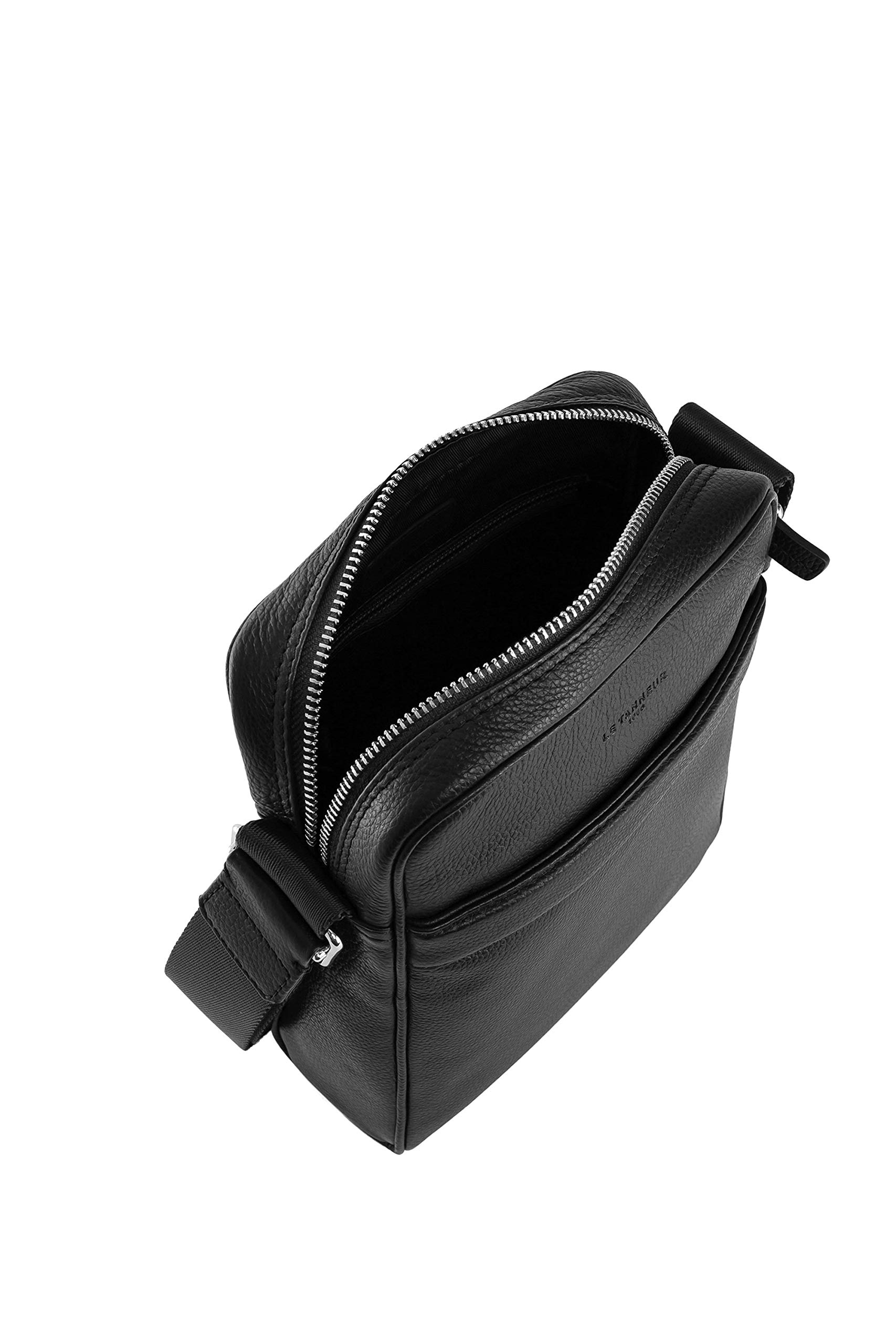 Le Tanneur Charles sacoche cuir homme noire bandoulière