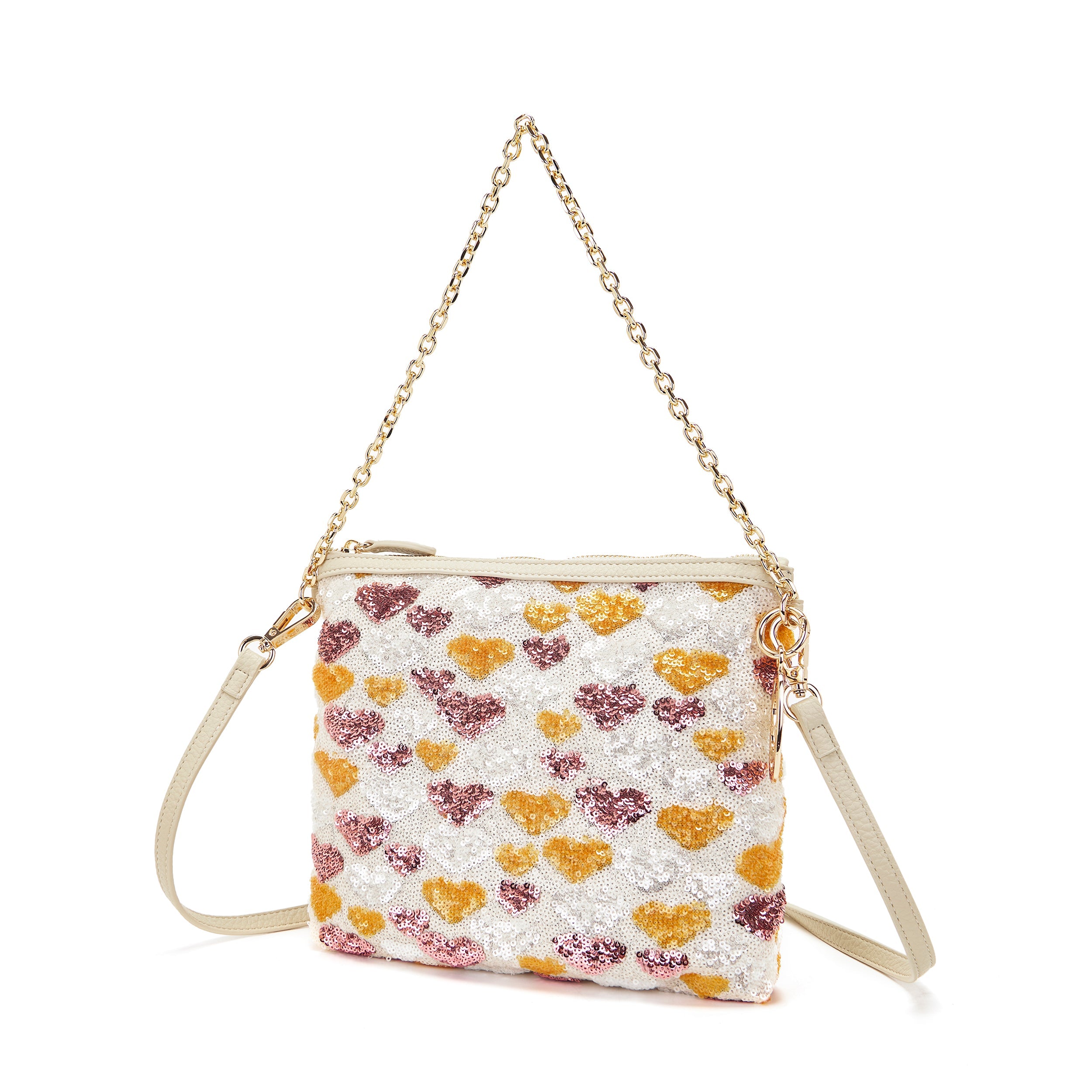 La Carrie Night Edition sac épaule ivory paillettes 25cm