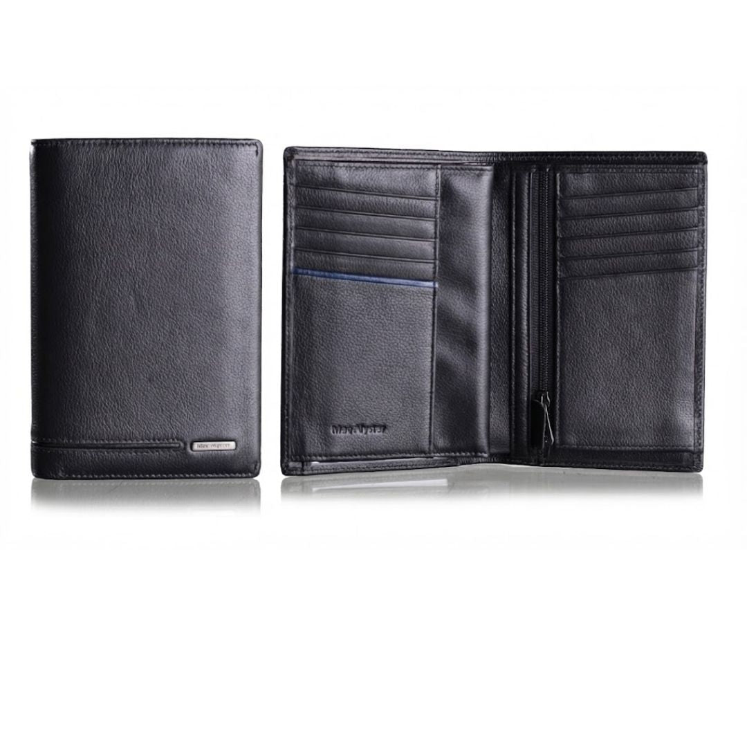 Mac Alyster Signature portefeuille 3 volets Noir/Noir grande capacité
