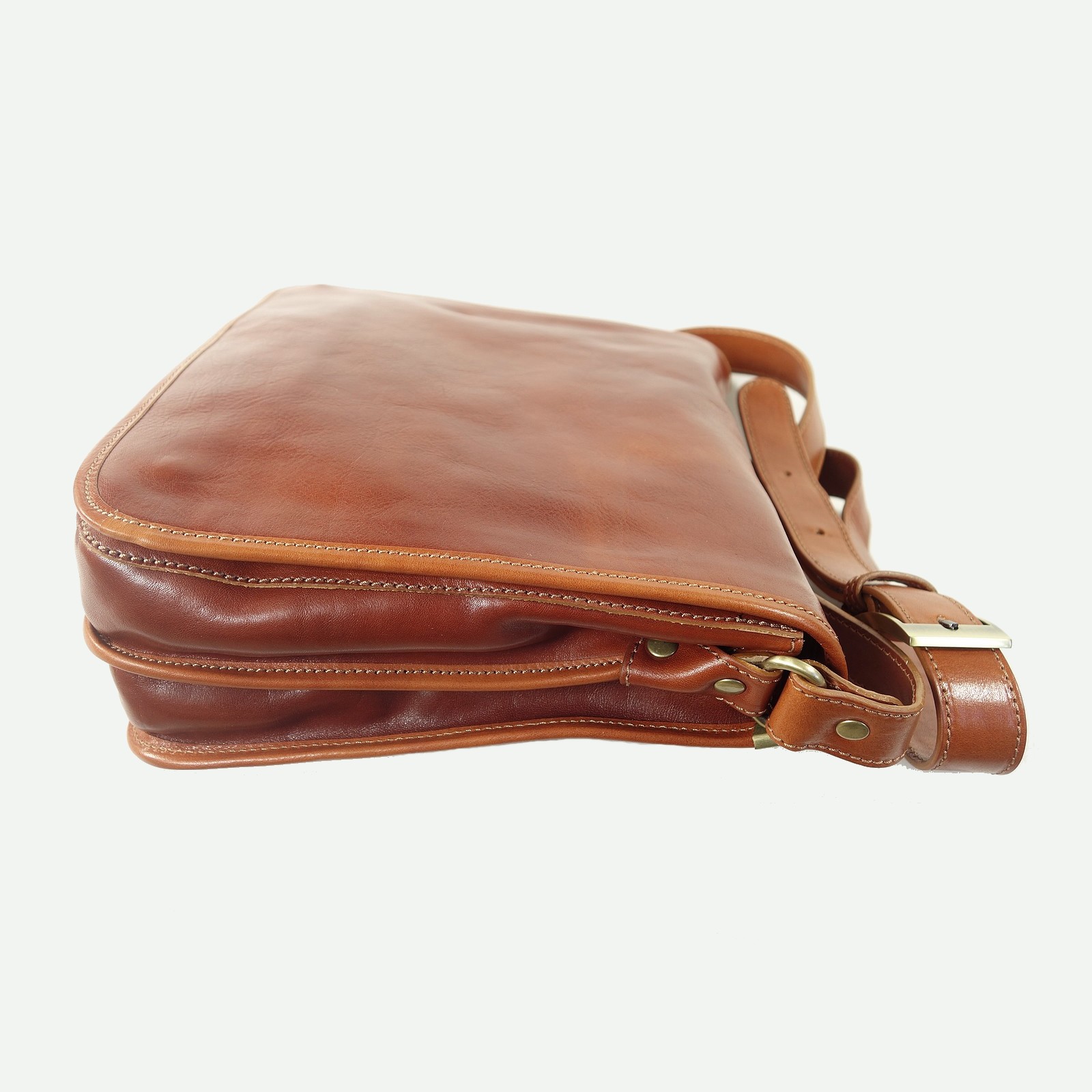 Collection Esprit Cuir MODENA besace cuir cognac femme