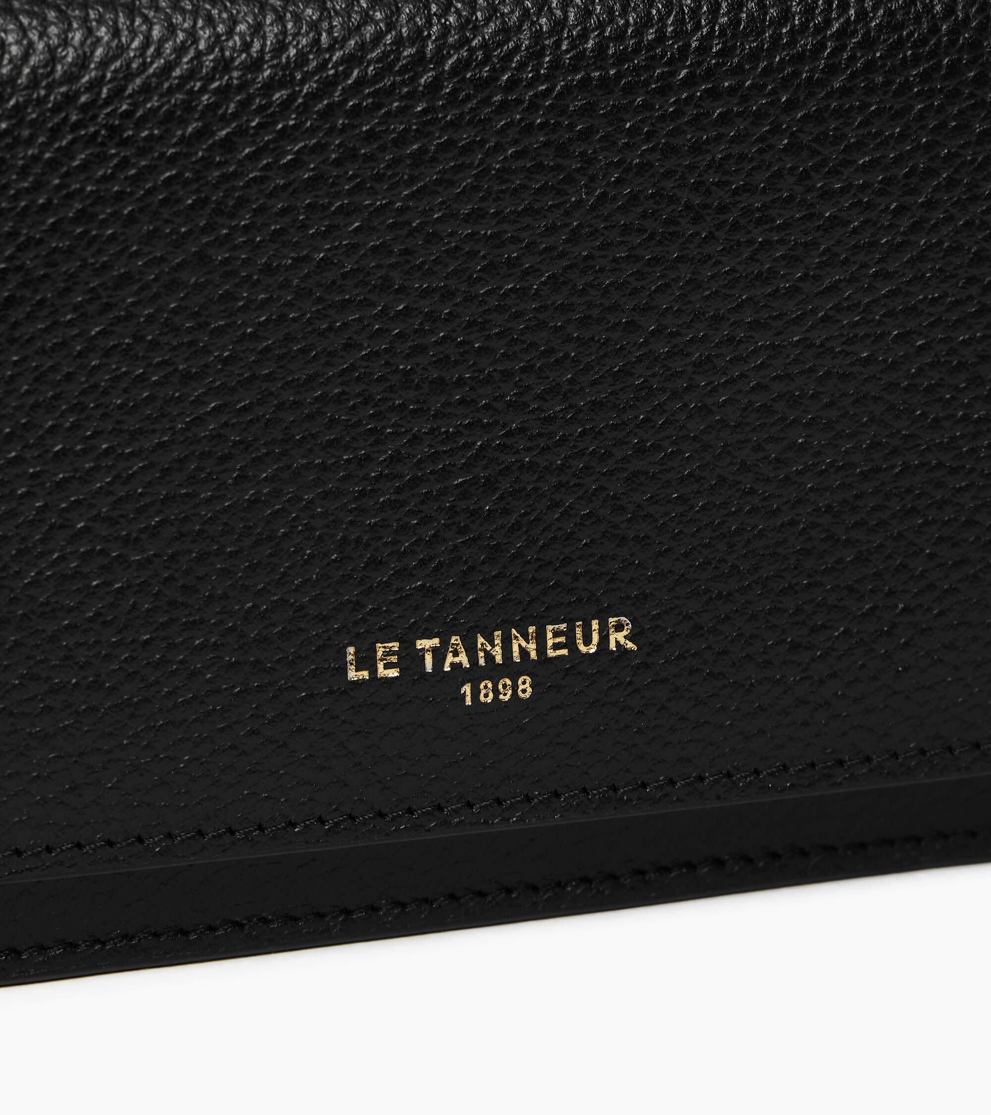Le Tanneur Louison porte-cartes rabat noir cuir grainé