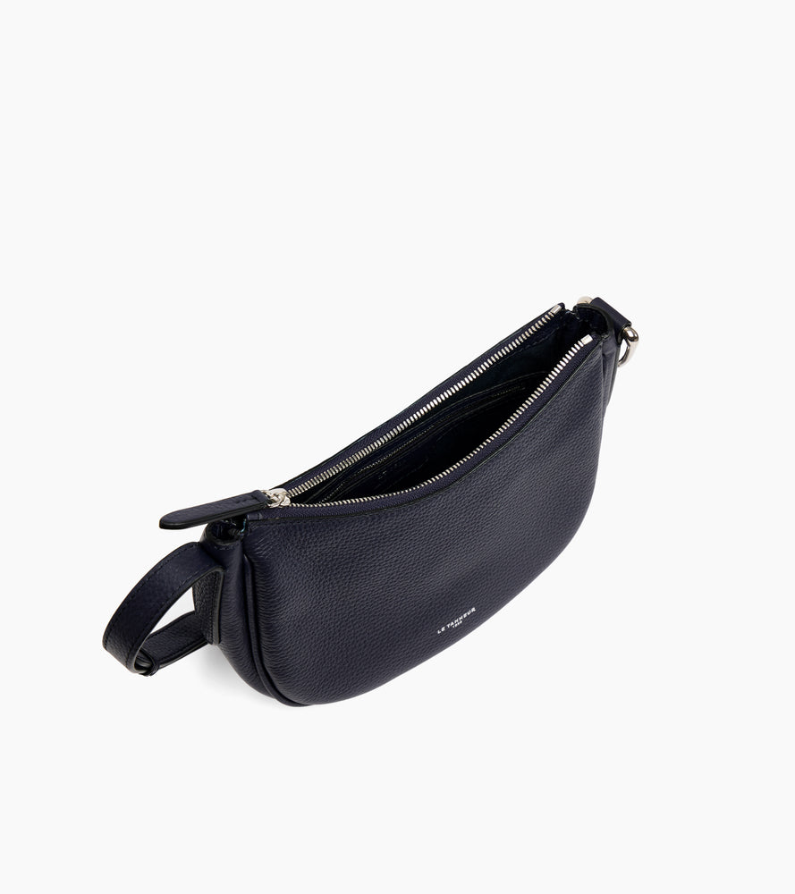 Le Tanneur Madeleine sac bandoulière cuir bleu nuit
