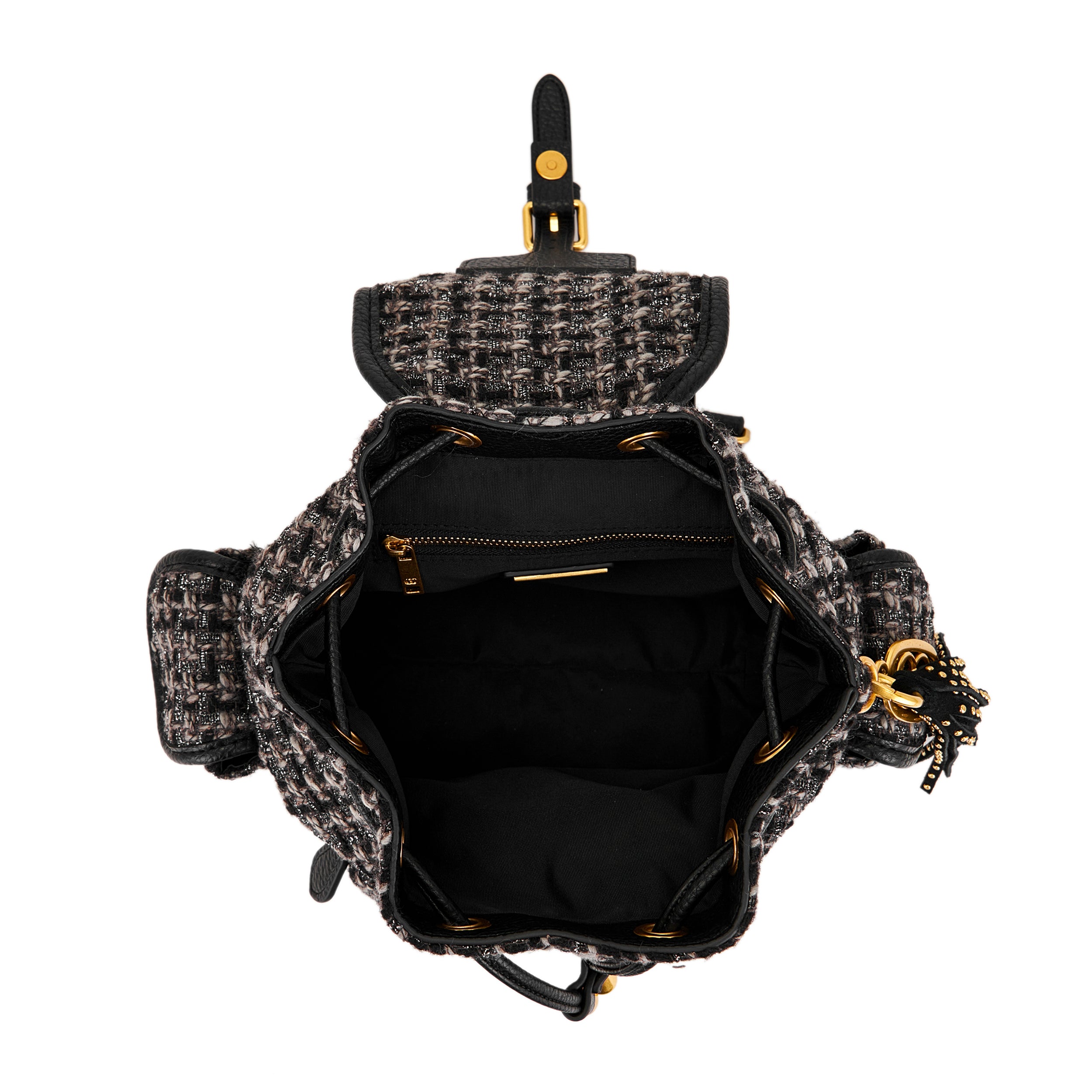 La Carrie Cross sac à dos noir bouclé 27x31 cm