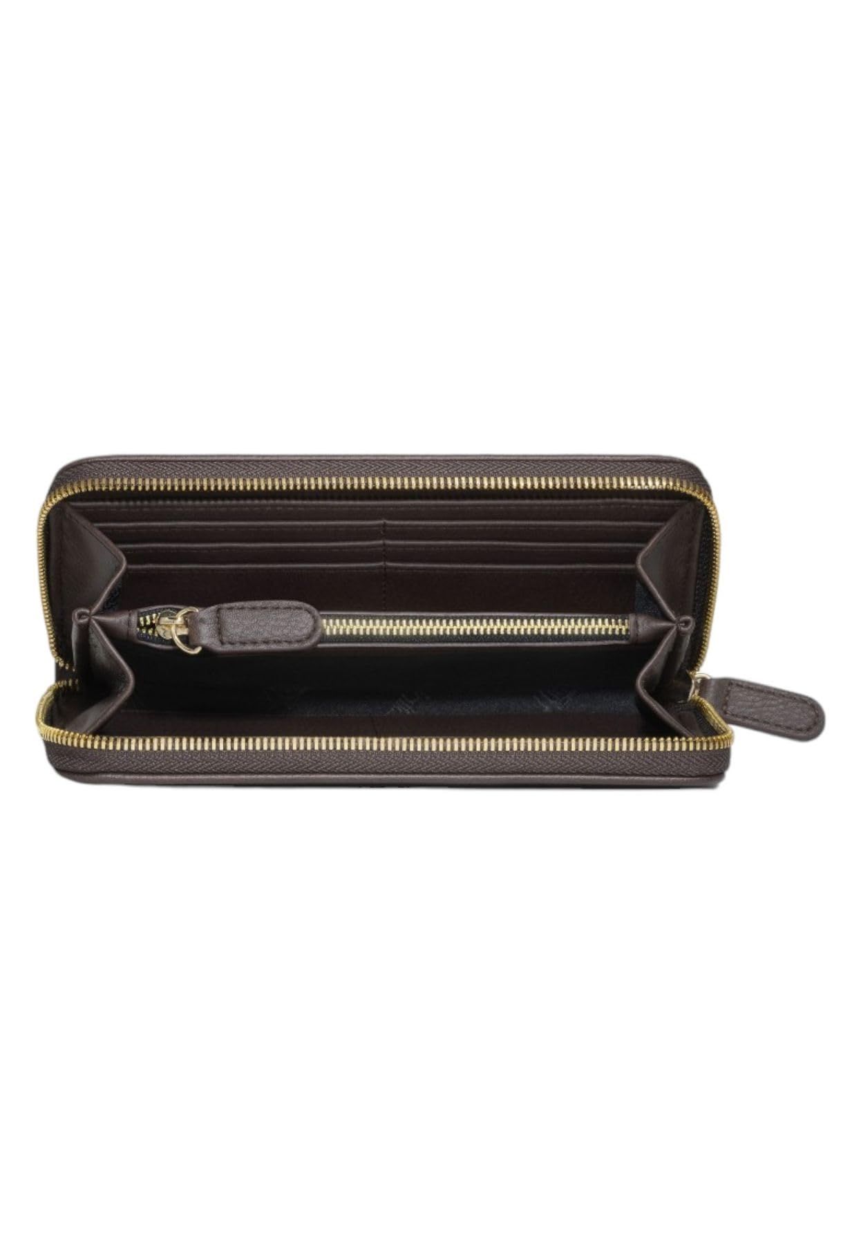 Braccialini Monogram A23BR06 portefeuille zip marron cuir
