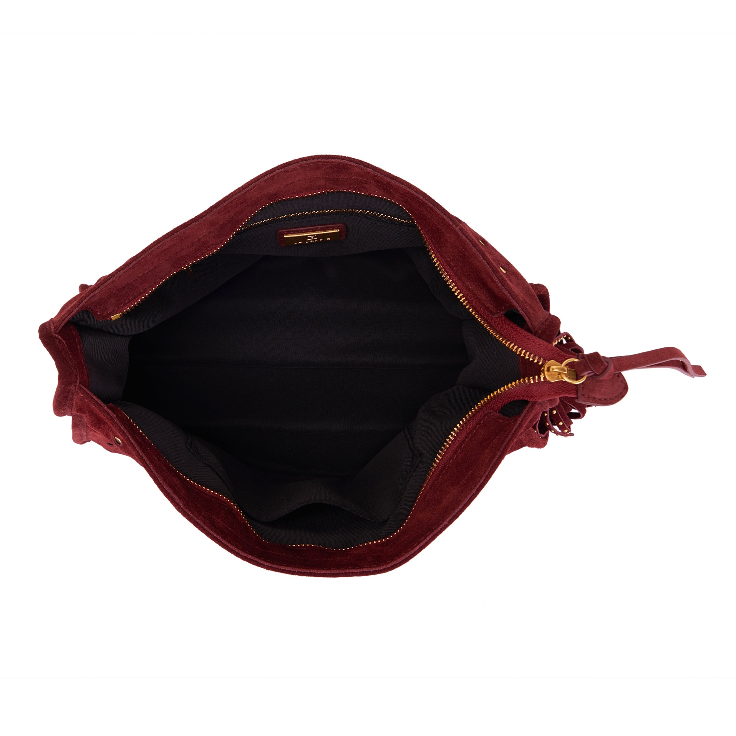 La Carrie Downtown sac épaule bordeaux 34x23 cm suède