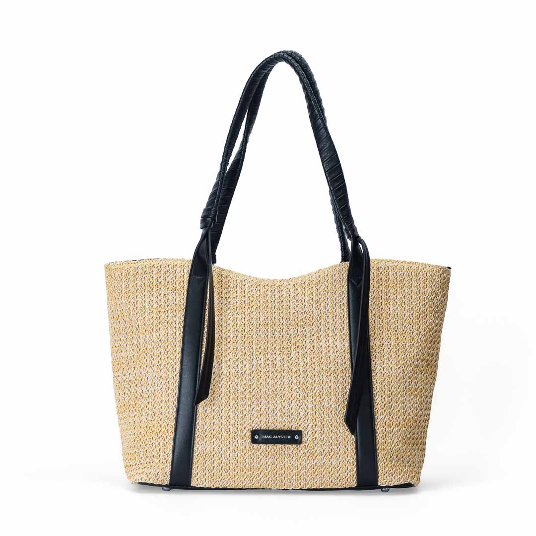 MAC ALYSTER SAINT-MALO sac shopping cognac paille