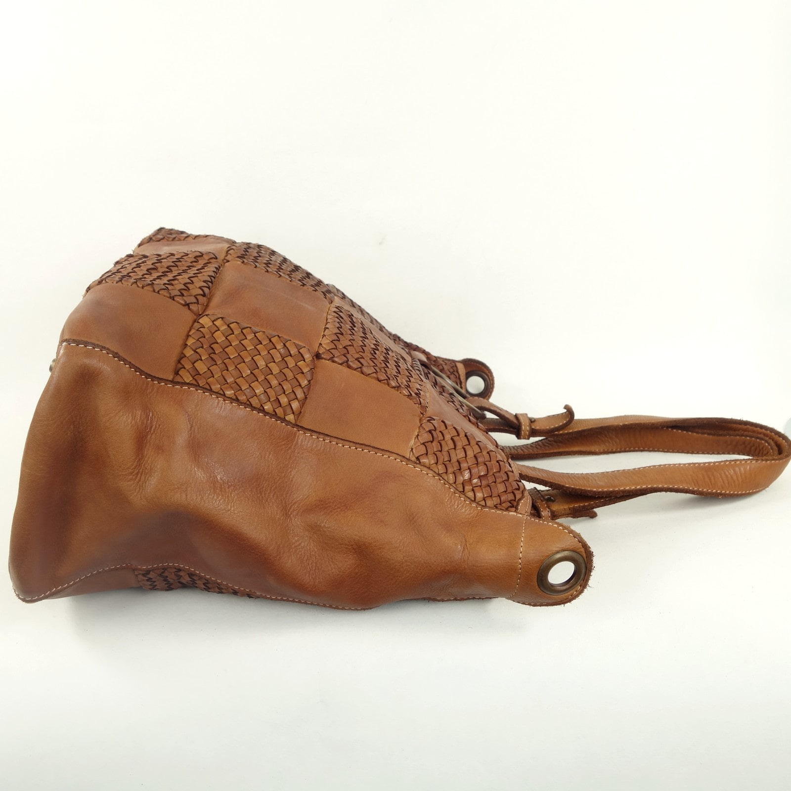Collection Esprit Cuir BETINA sac à main cuir marron A4 bohème