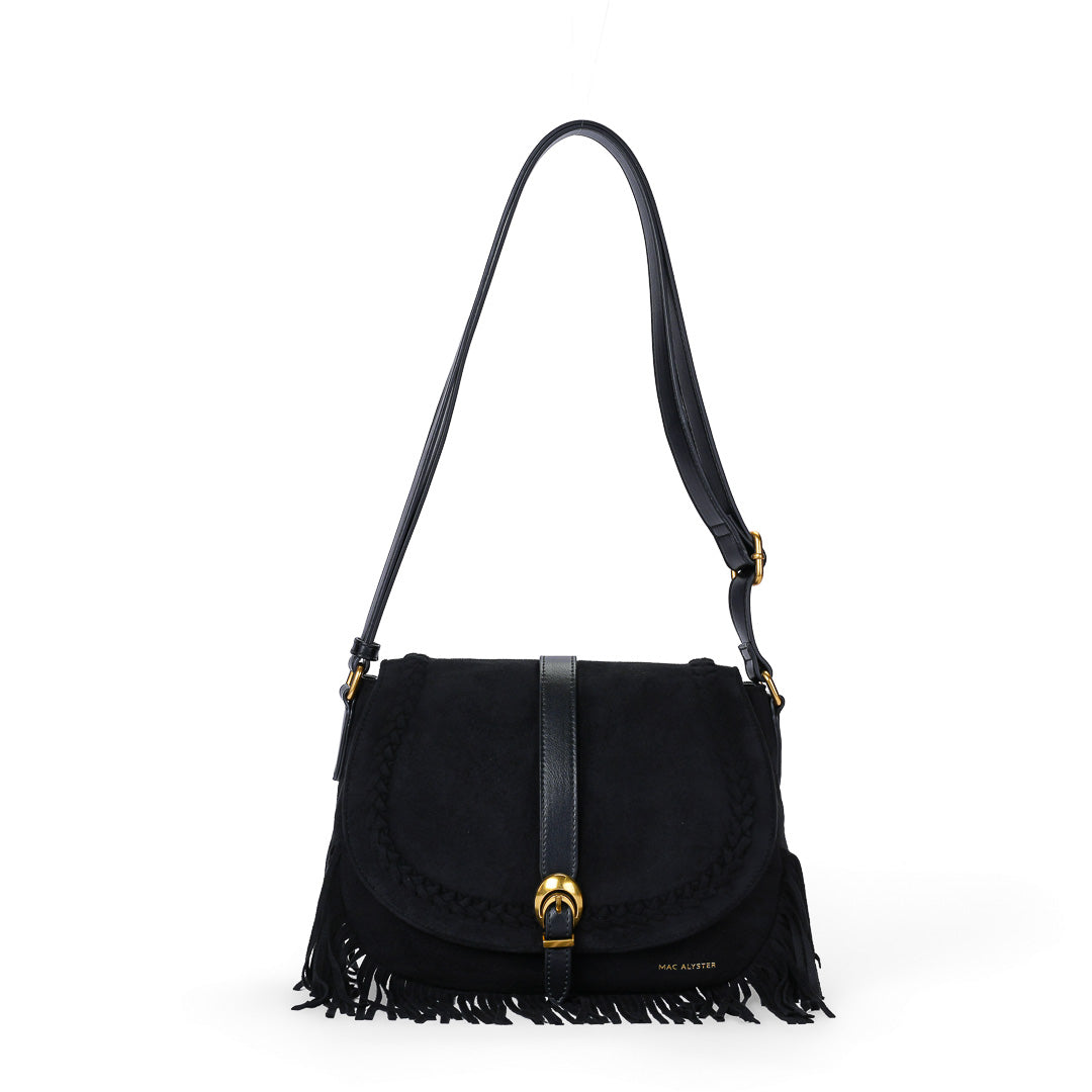 Mac Alyster Celeste sac à rabat suédine marron clair