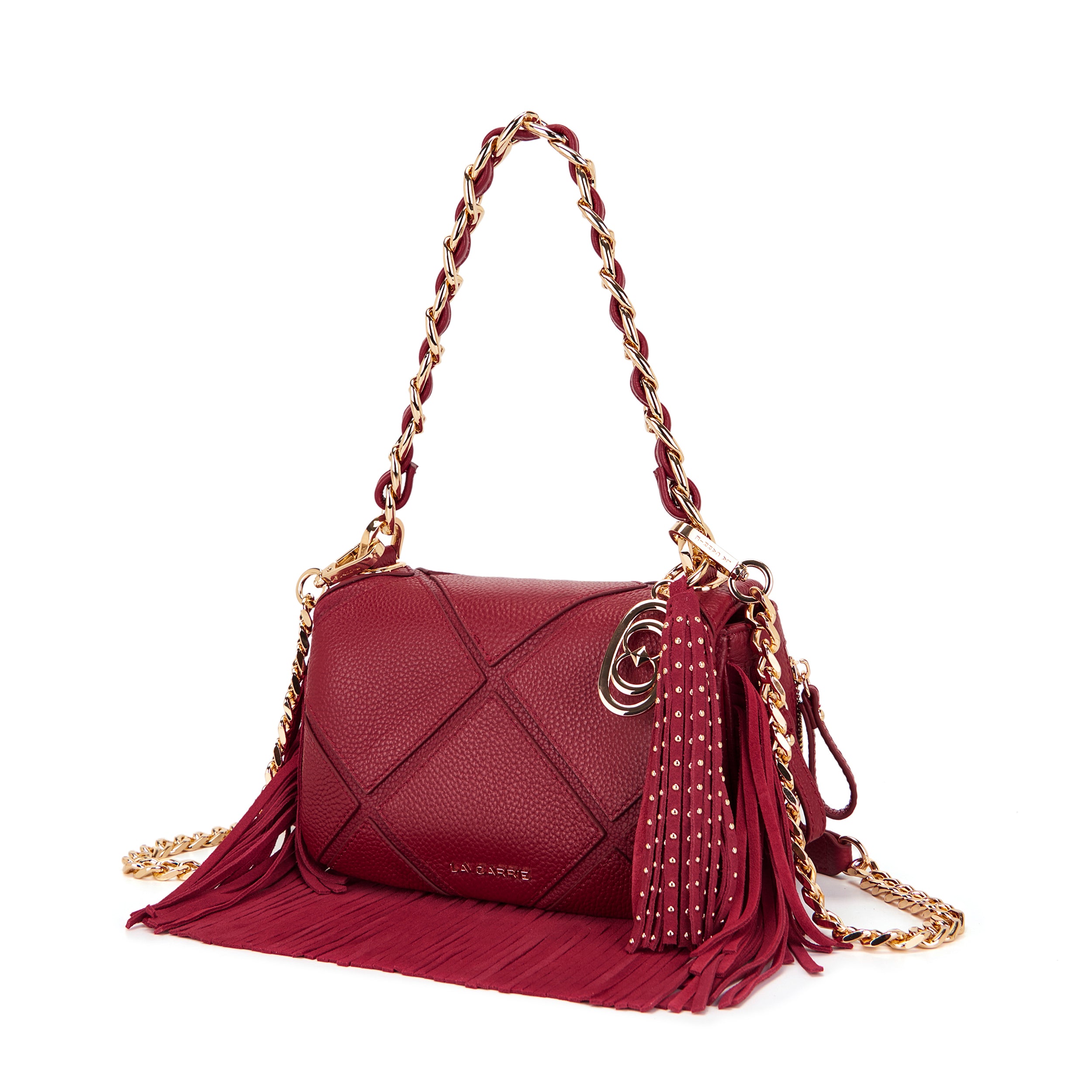 La Carrie Isabel sac bandoulière ivoire 21 cm cuir grainé