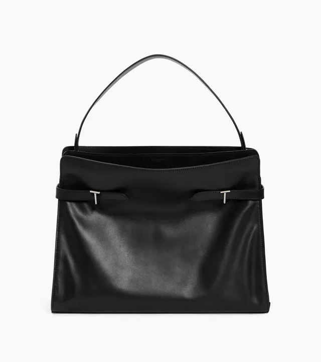 Le Tanneur Emie sac épaule maxi cuir lisse nubuck noir