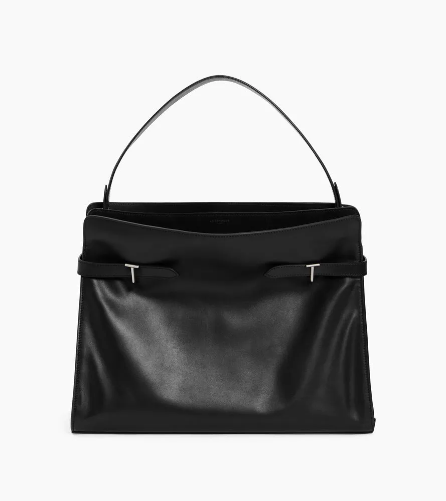 Le Tanneur Emie sac épaule maxi cuir lisse nubuck noir
