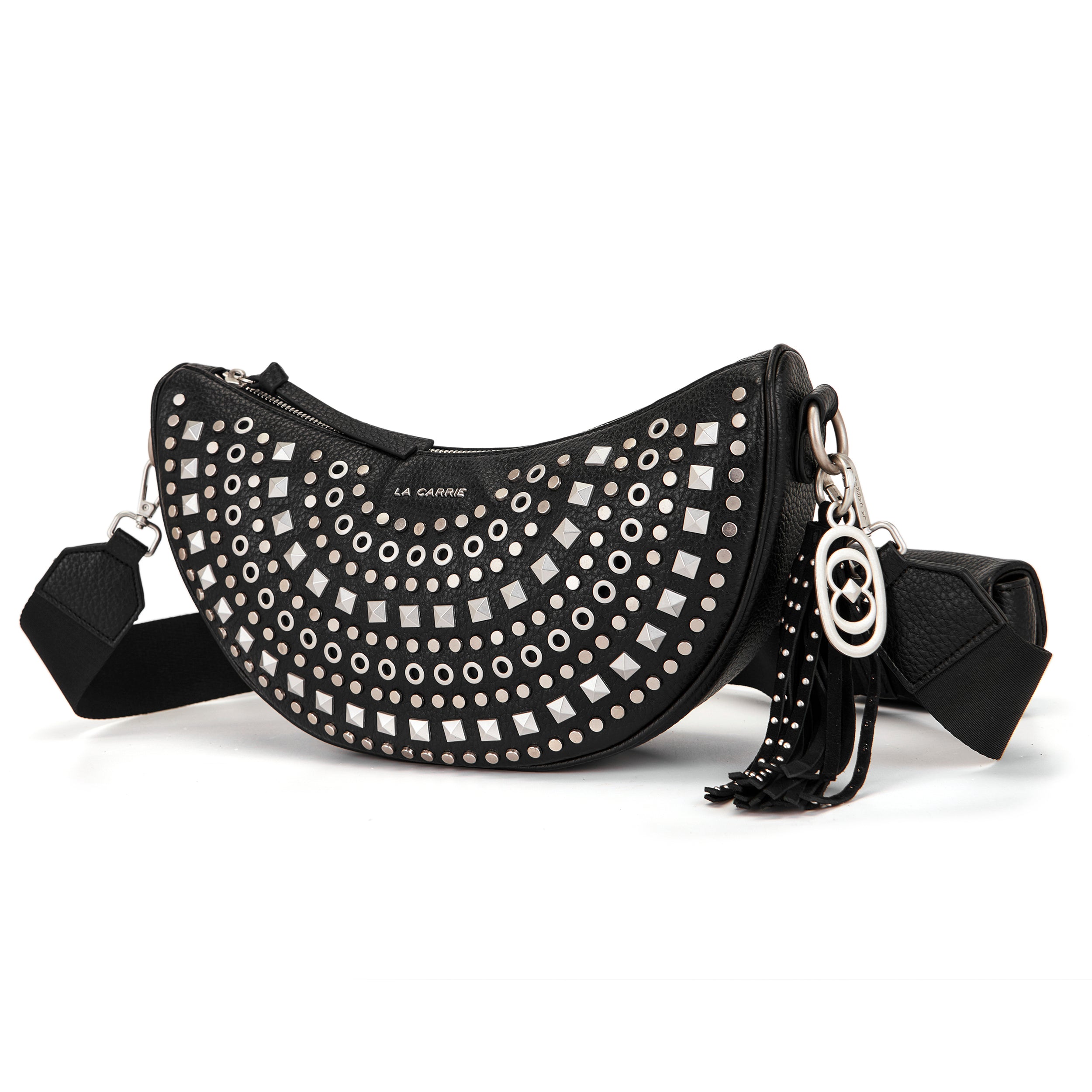 La Carrie Solid sac bandoulière noir clouté 33 cm