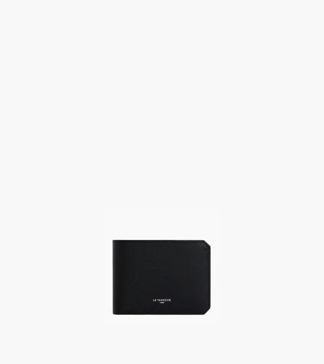 Le Tanneur Gaston portefeuille horizontal noir cuir grain croisé