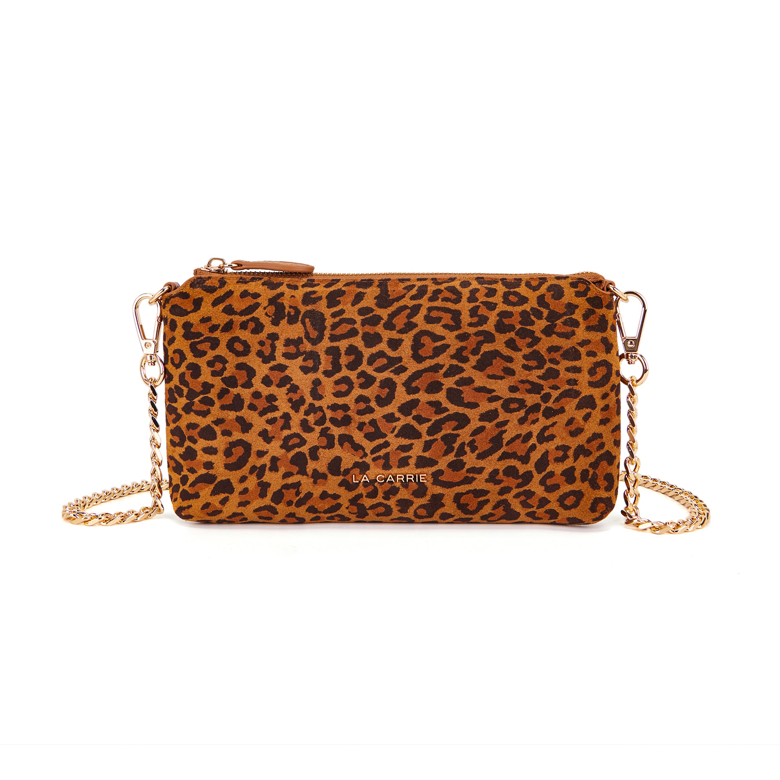 La Carrie Lio portefeuille zip marron léopard