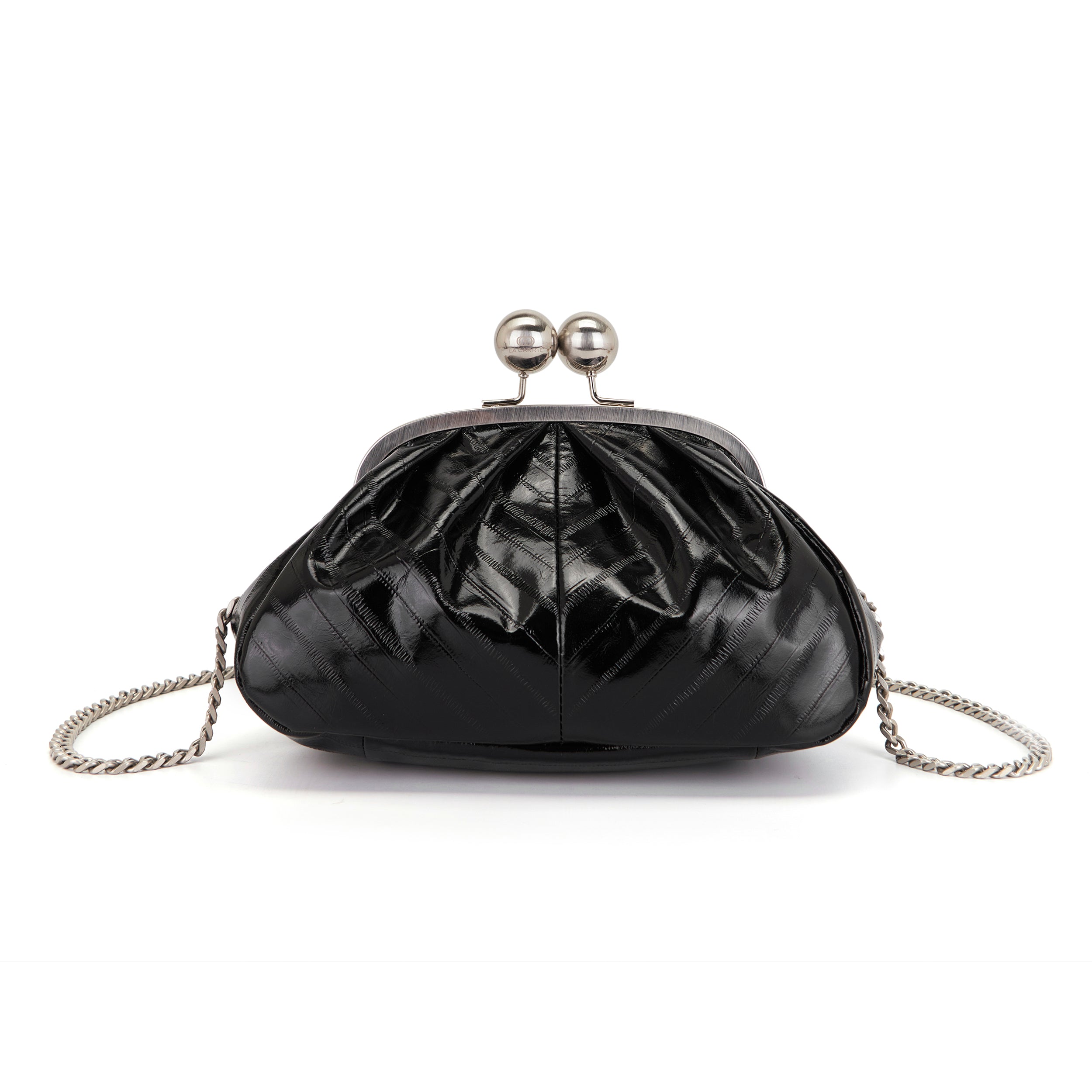La Carrie Capsule Big sac bandoulière noir 32x11x16 cuir verni