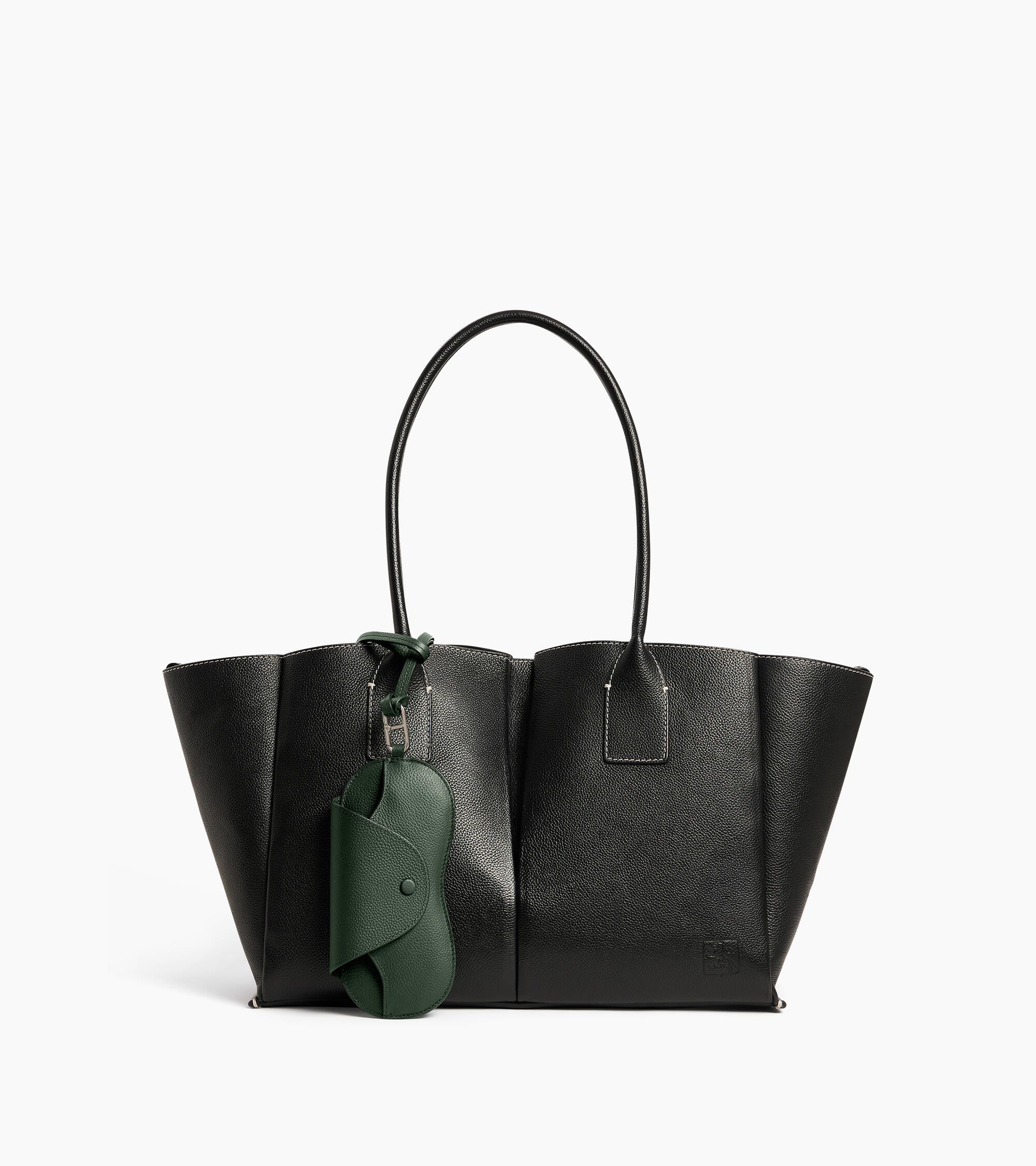 Le Tanneur Charms étui lunettes cuir vert Malachite