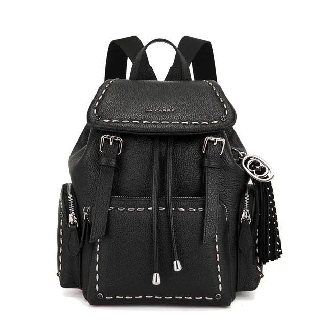 La Carrie Rock sac a dos noir cuir 27x12x31