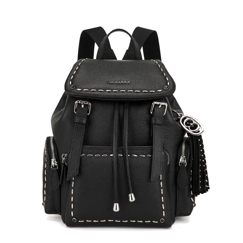 La Carrie Rock sac a dos noir cuir 27x12x31