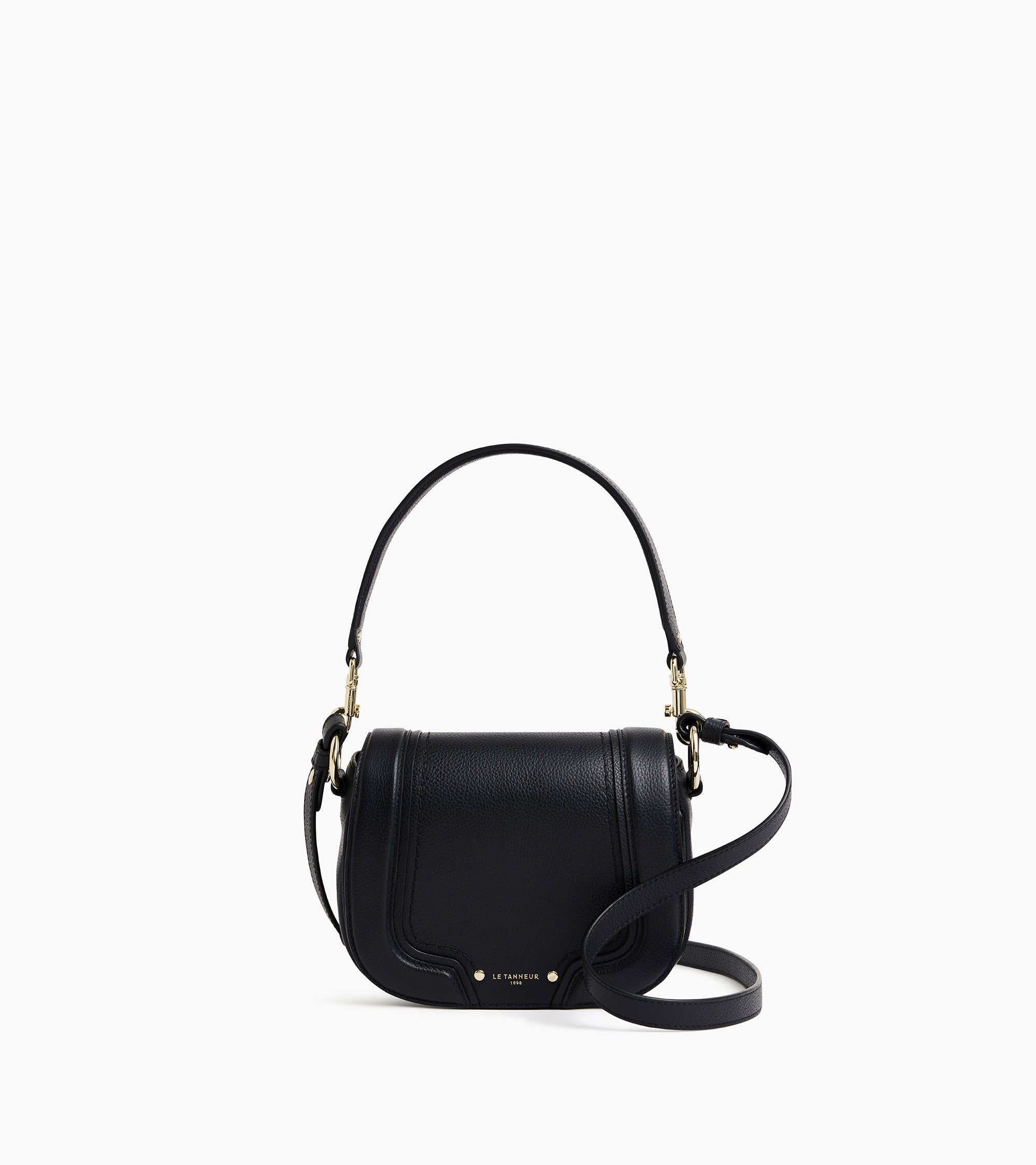 Le Tanneur Ella petit sac bandoulière cuir grainé noir