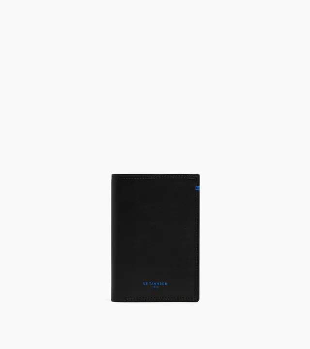 Le Tanneur Martin porte-cartes vertical cuir lisse noir RFID
