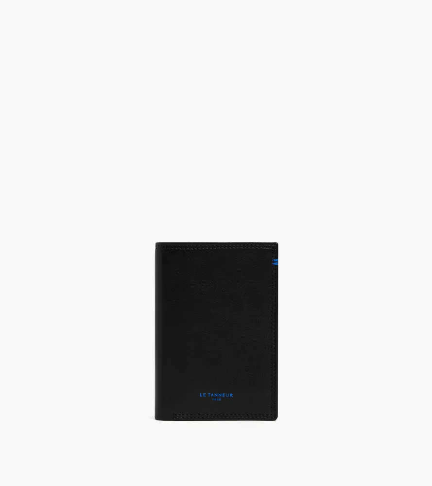 Le Tanneur Martin porte-cartes vertical cuir lisse noir RFID