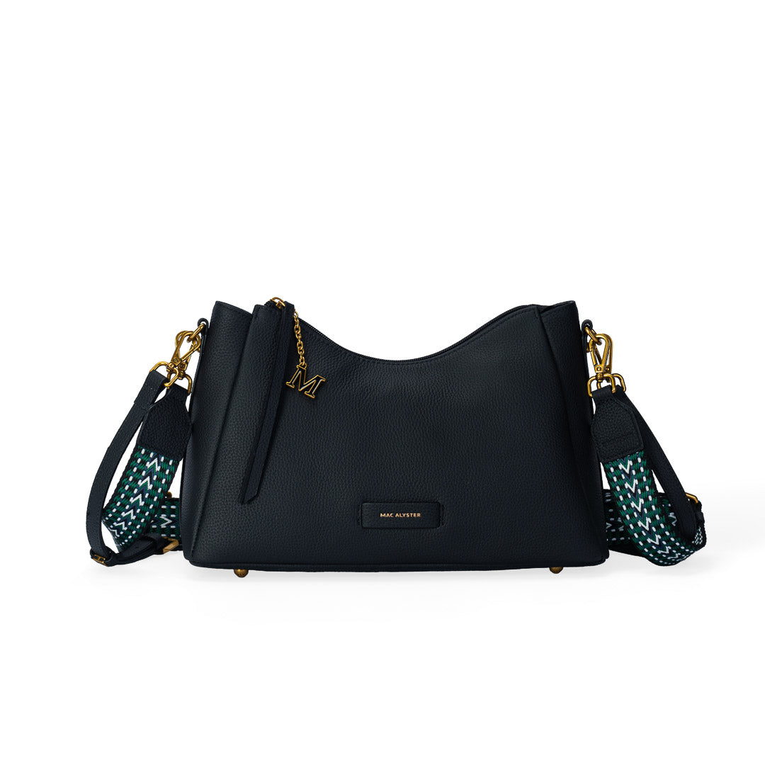 MAC ALYSTER Giulia sac besace cuir noir bandoulière