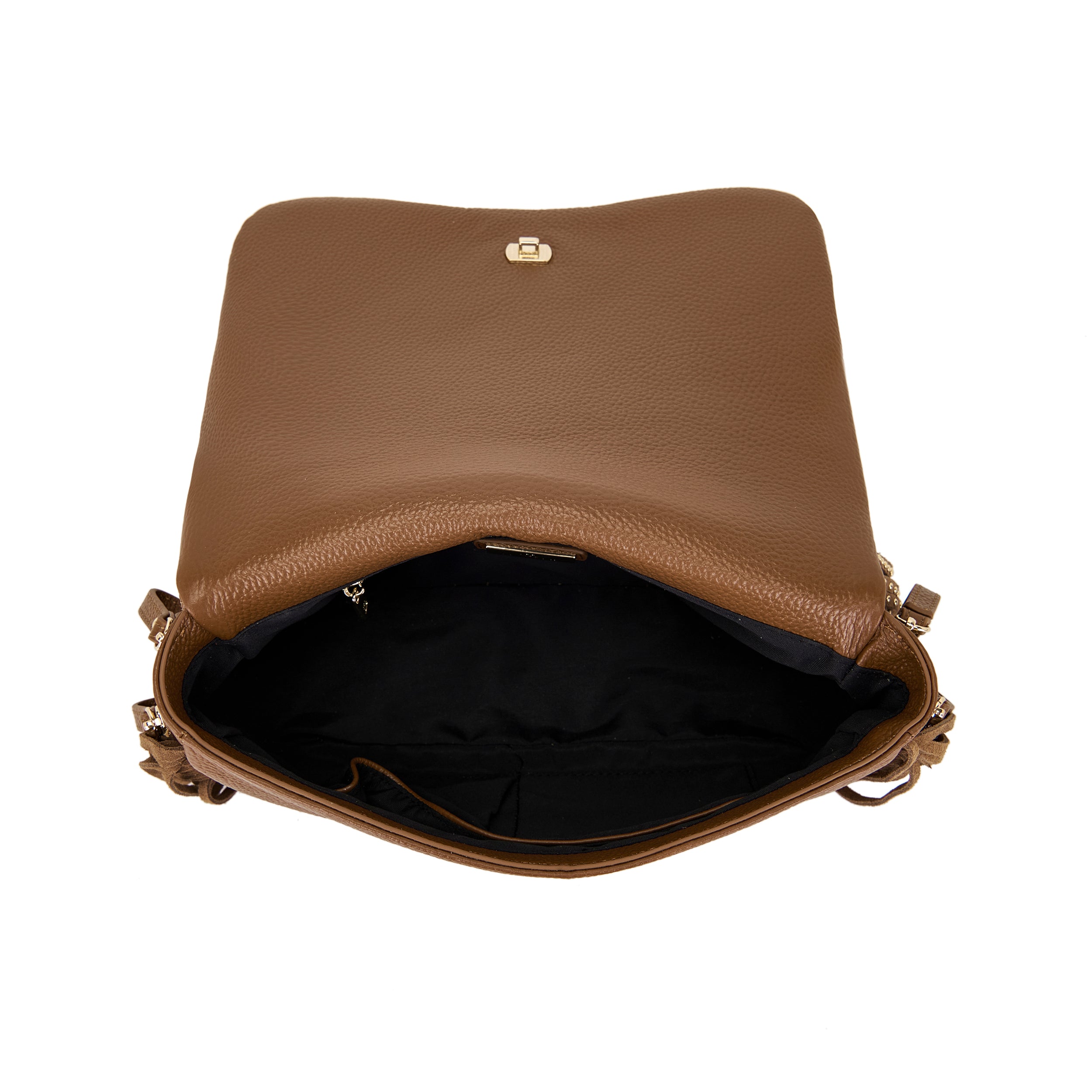 La Carrie Bag Isabel sac bandoulière cuir camel chaîne