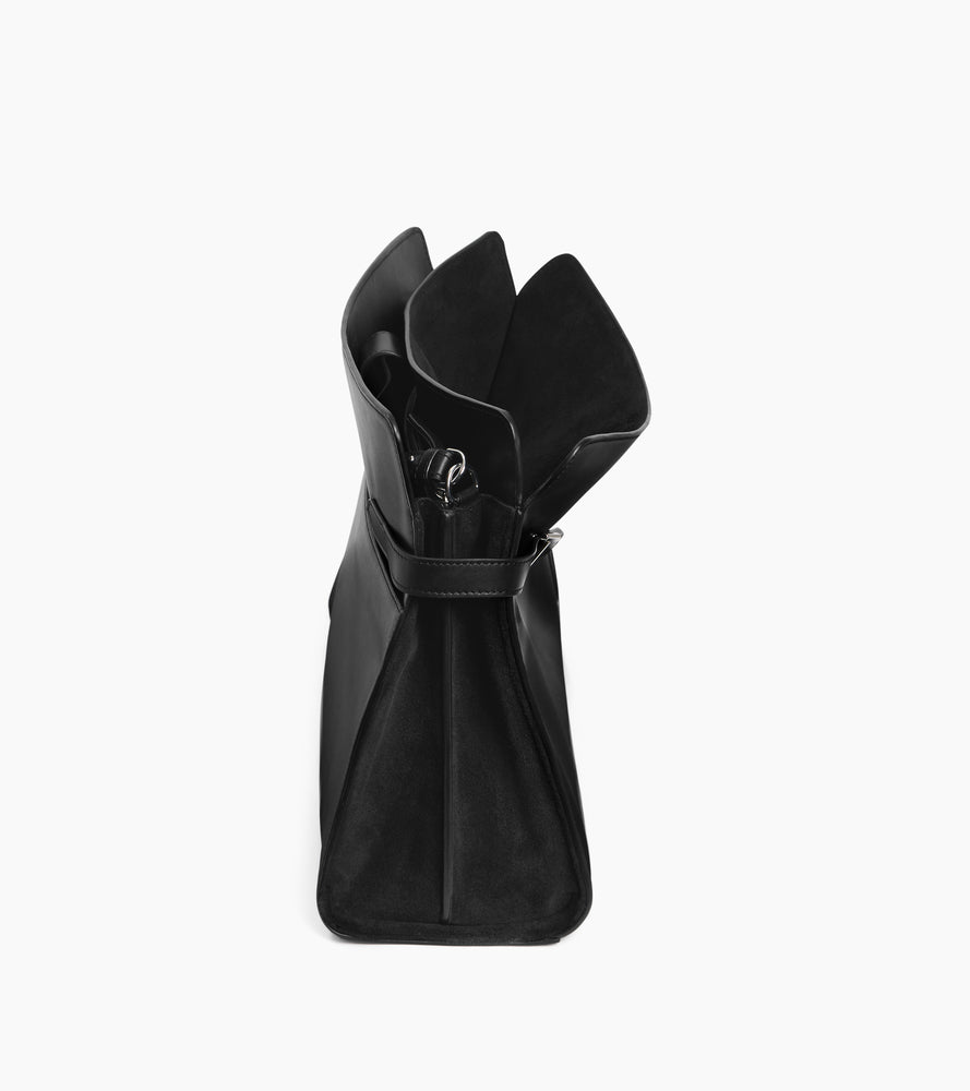 Le Tanneur Emie sac épaule maxi cuir lisse nubuck noir