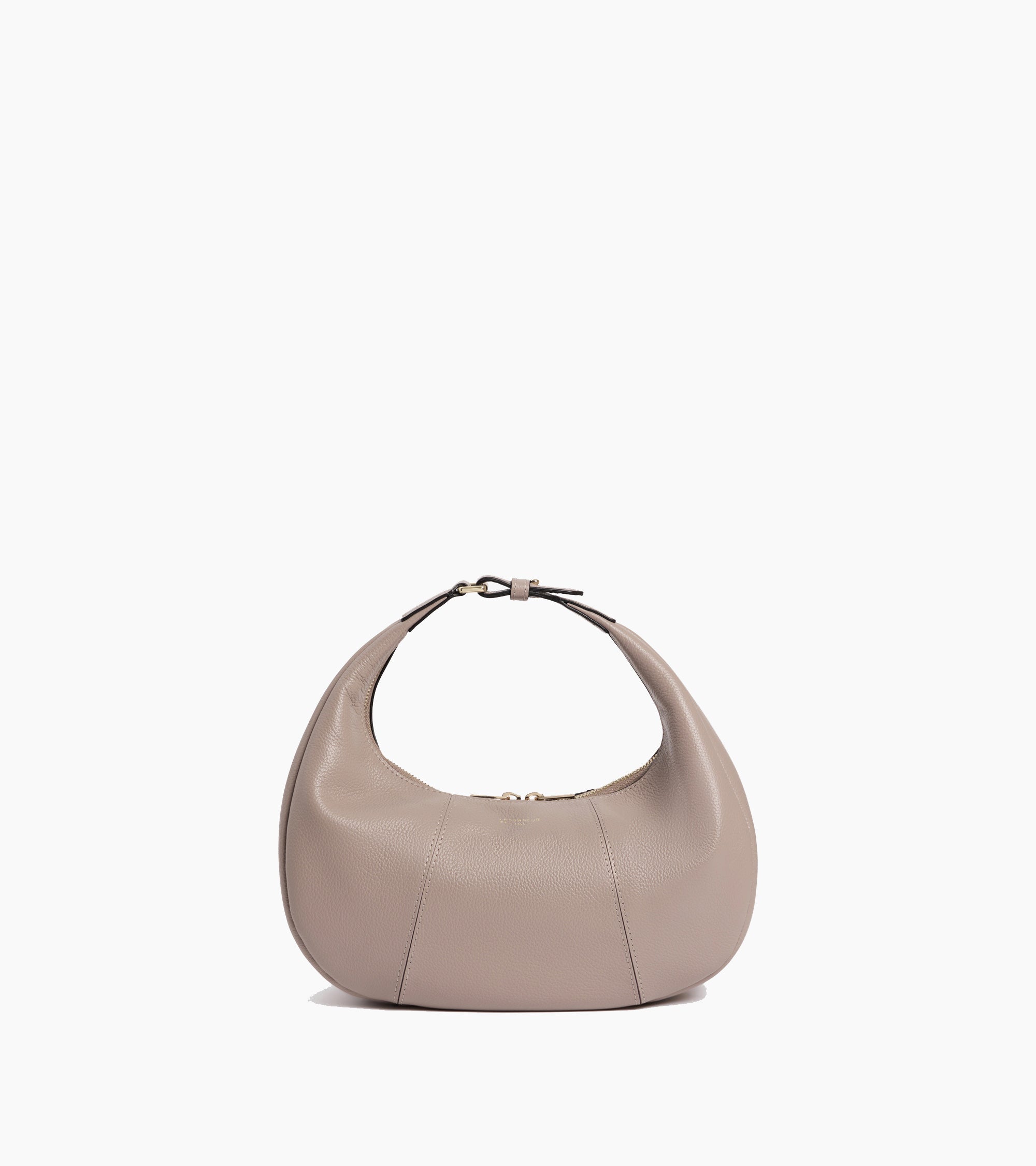 Le Tanneur Juliette petit sac hobo cuir grainé gris