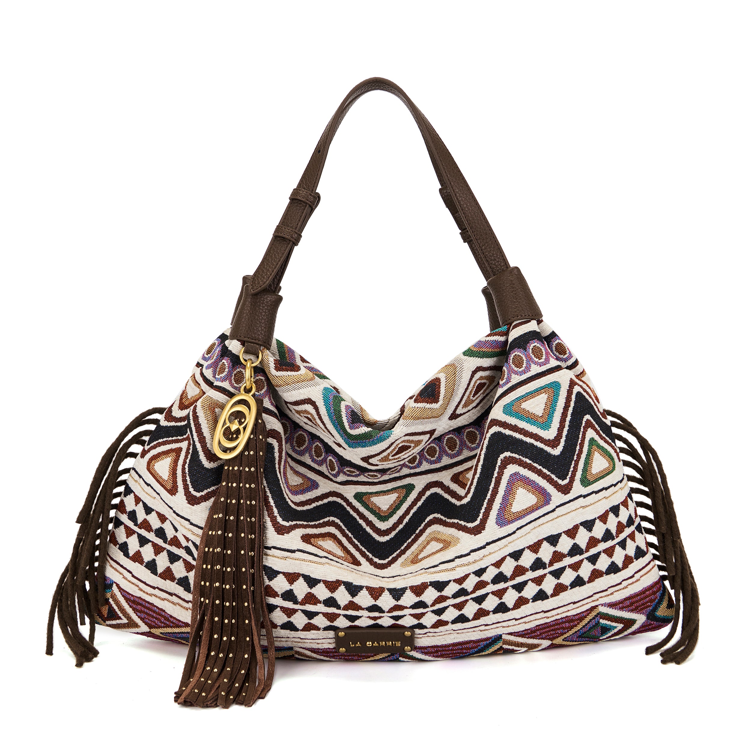 La Carrie Kerala sac shopping toile noire motifs