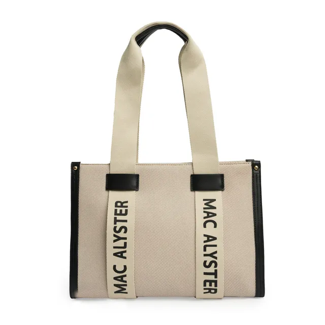 Mac Alyster Miss Clover sac cabas tressé Noir 26 cm