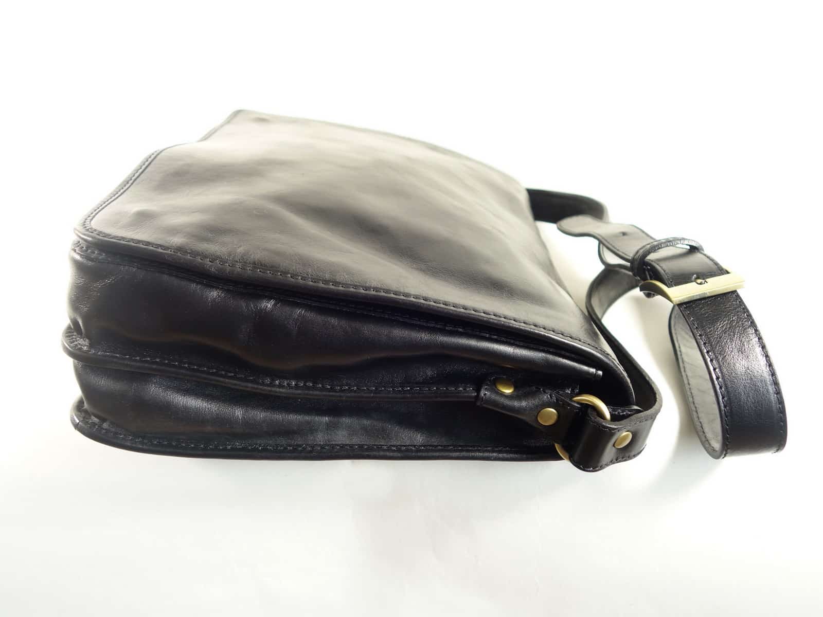 Collection Esprit Cuir Firenze sac bandoulière cuir noir A4 15 pouces