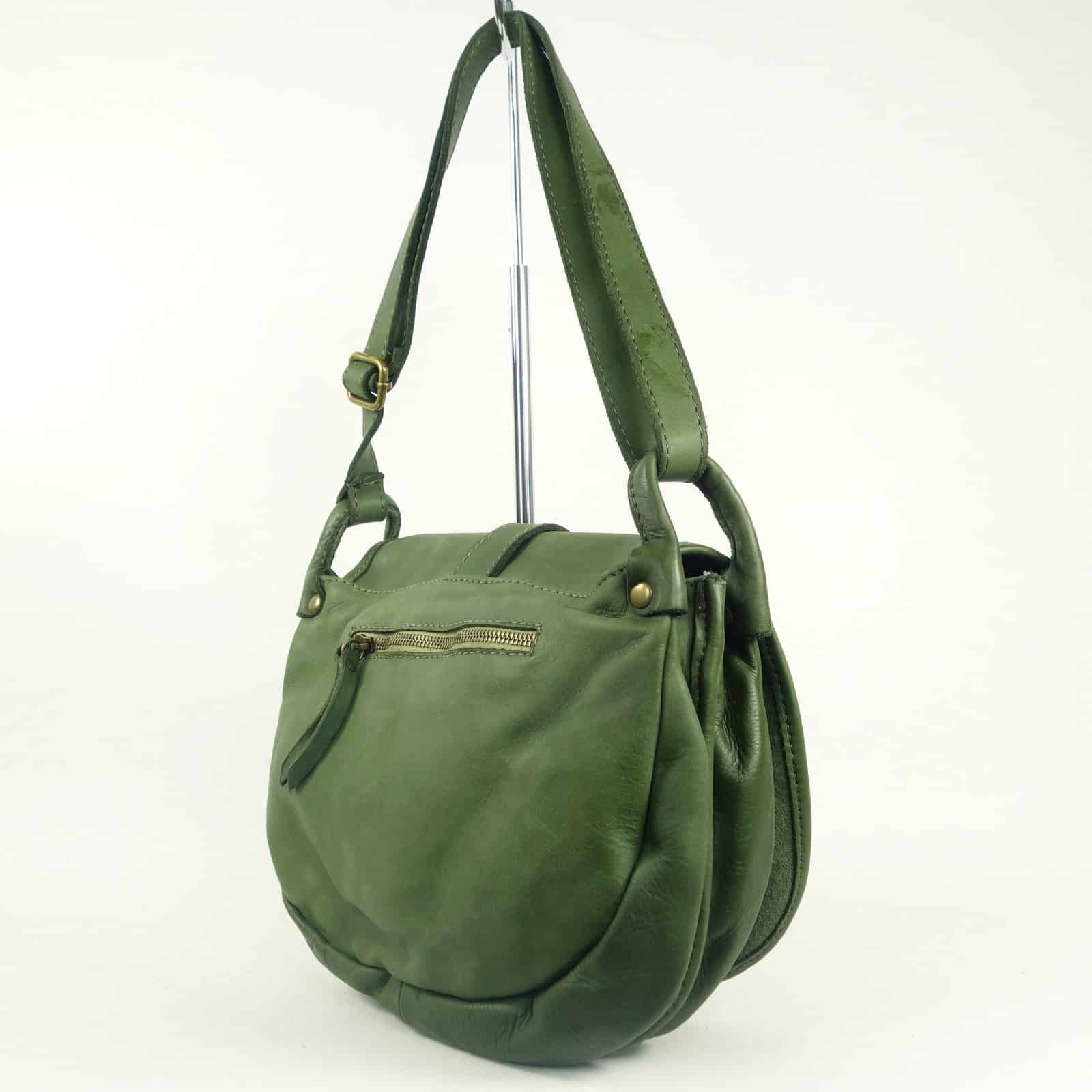 Collection Esprit Cuir GIULIA sac besace cuir vert vintage