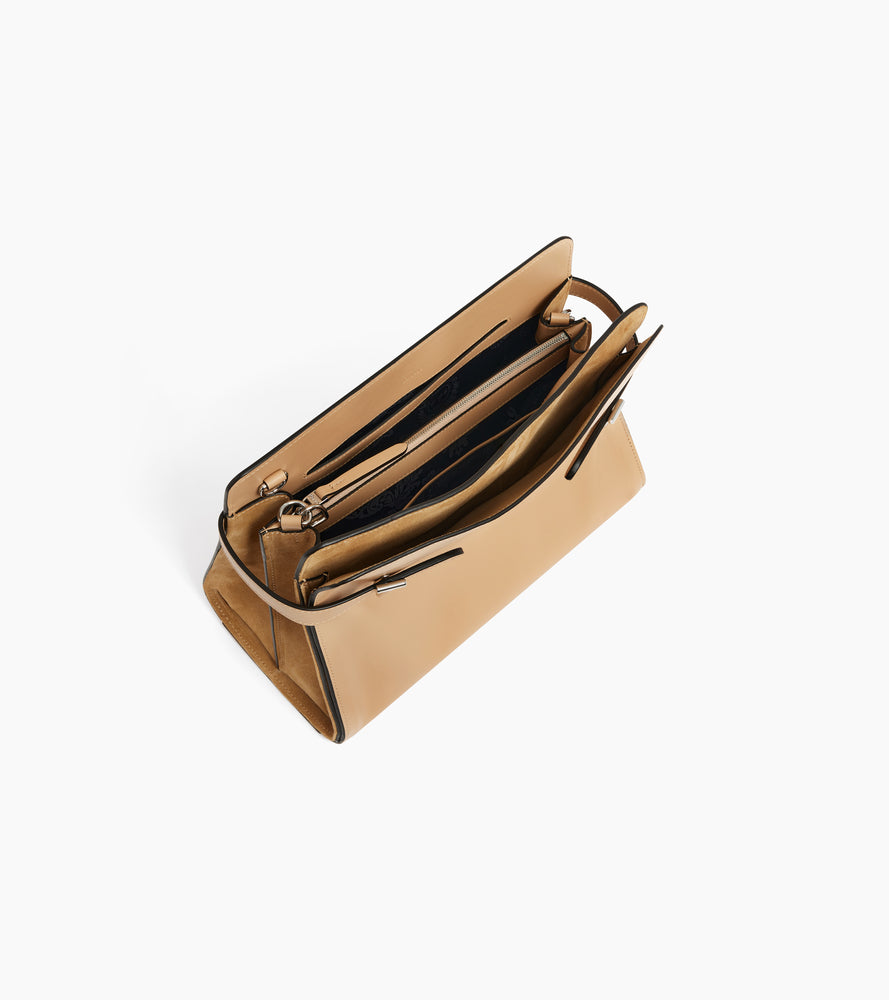 Le Tanneur Emie grand sac épaule cuir Desert nubuck