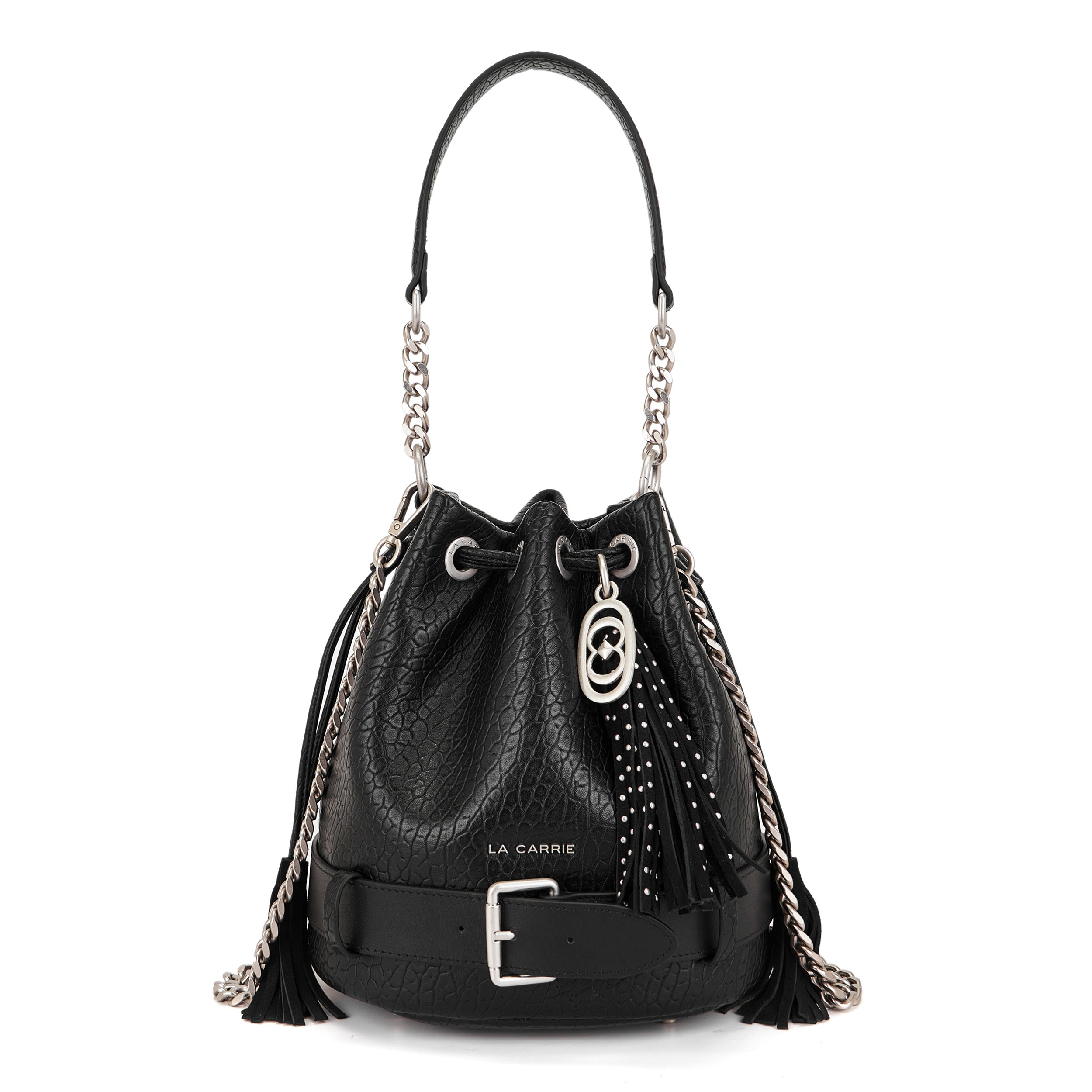 La Carrie Belty sac seau noir PU 24x17x26