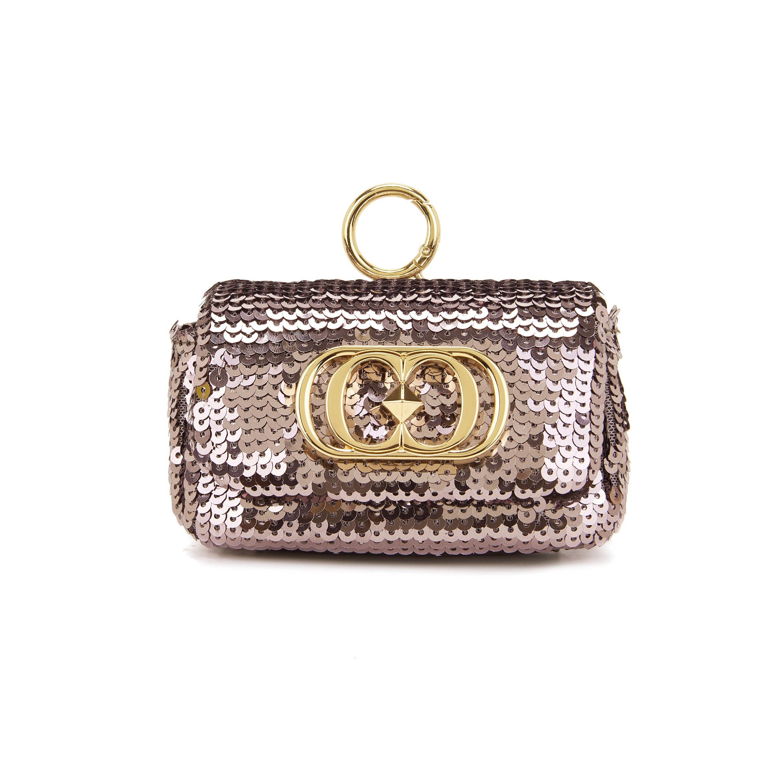 La Carrie Bag Charm mini sac paillettes copper 11x4x7cm