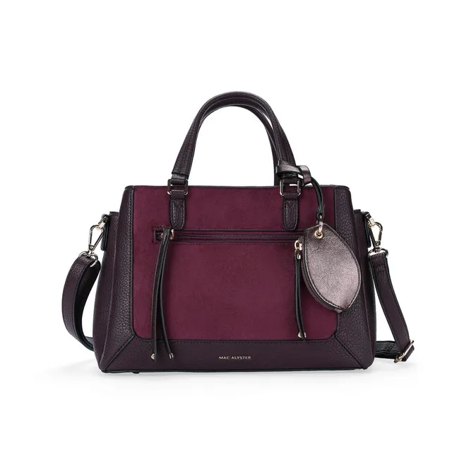 MAC ALYSTER CRYSTALE sac à main bordeaux pailleté bandoulière