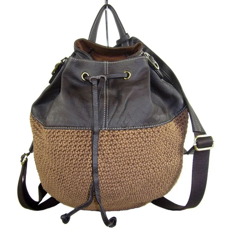Collection Esprit Cuir MARLIE sac a dos camel maille
