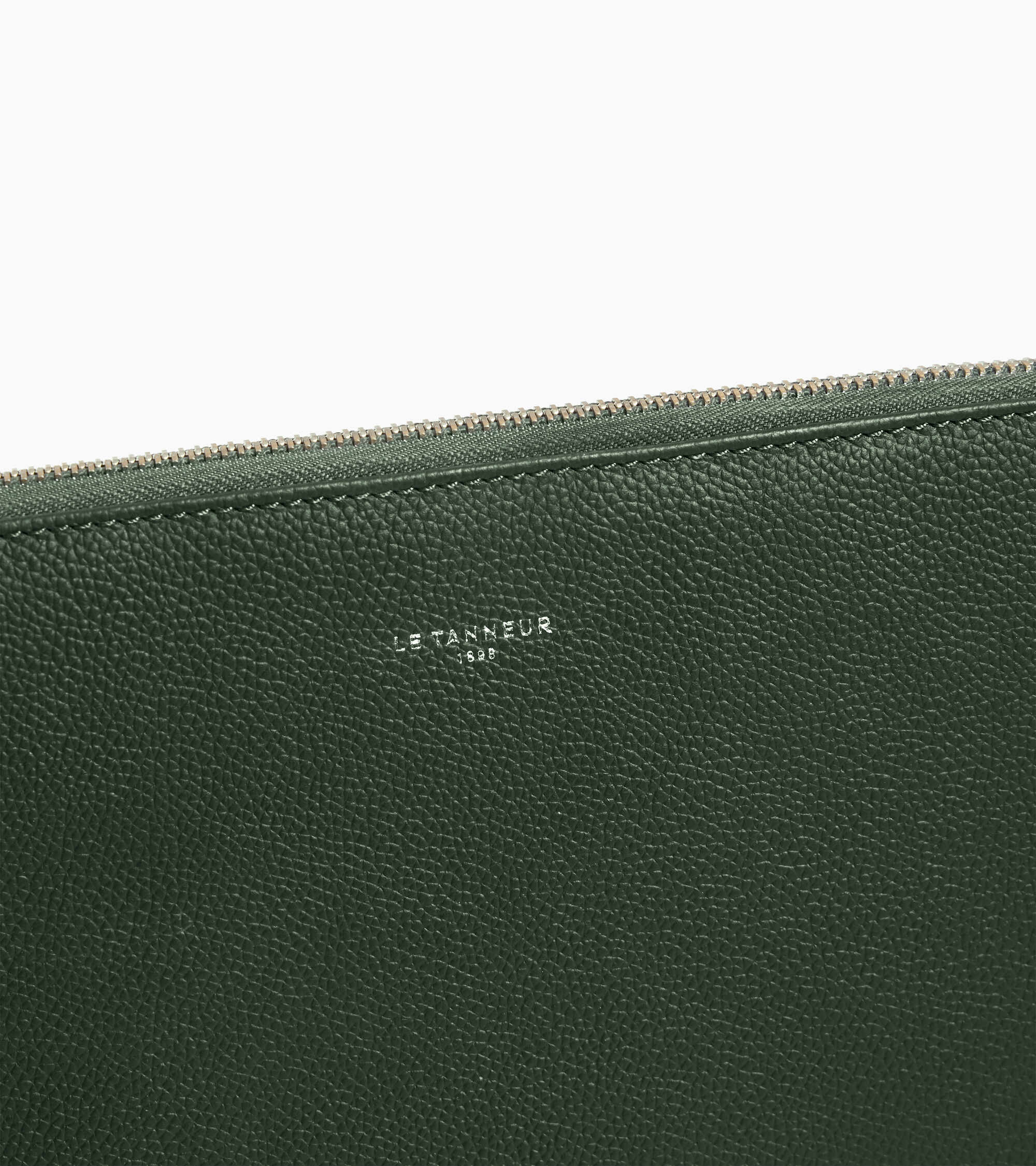 Le Tanneur pochette ordinateur 14" cuir grainé Green Malachite