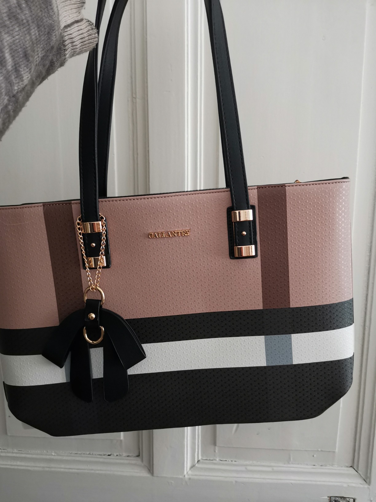Gallantry Cabas Tote Bag cabas femme XL A4 camel rayures