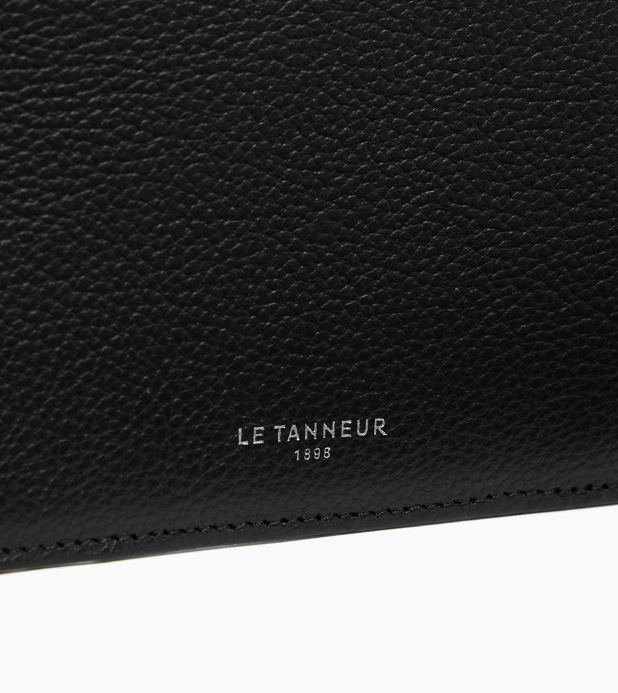 Le Tanneur Emilie porte-cartes zippé cuir grainé noir